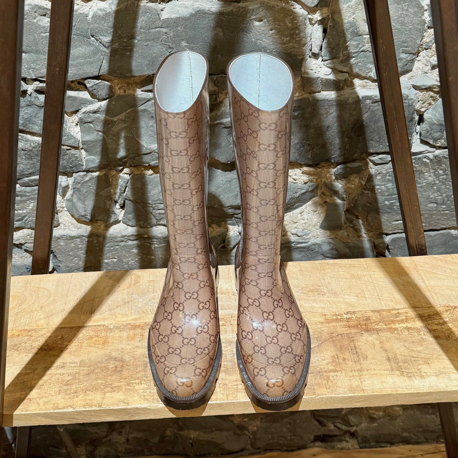 Gucci Gucci GG Monogram Rubber Rain Boots Size US 7 / IT 37 - 4 Thumbnail
