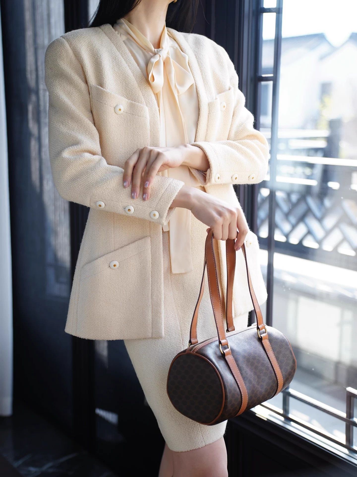 Chanel Chanel 1992 Cream Tweed Suit Skirt Set FR38 Size S / US 4 / IT 40 - 8 Thumbnail