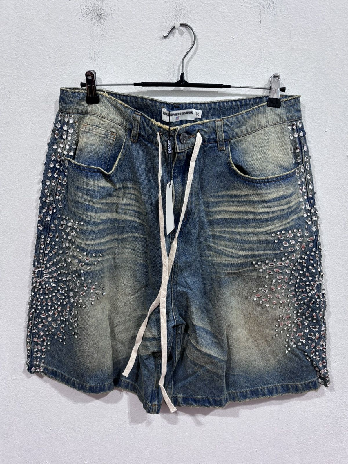 Vale Vale Forever Sirens Crystal Jean Shorts Blue Size US 32 / EU 48 - 1 Thumbnail