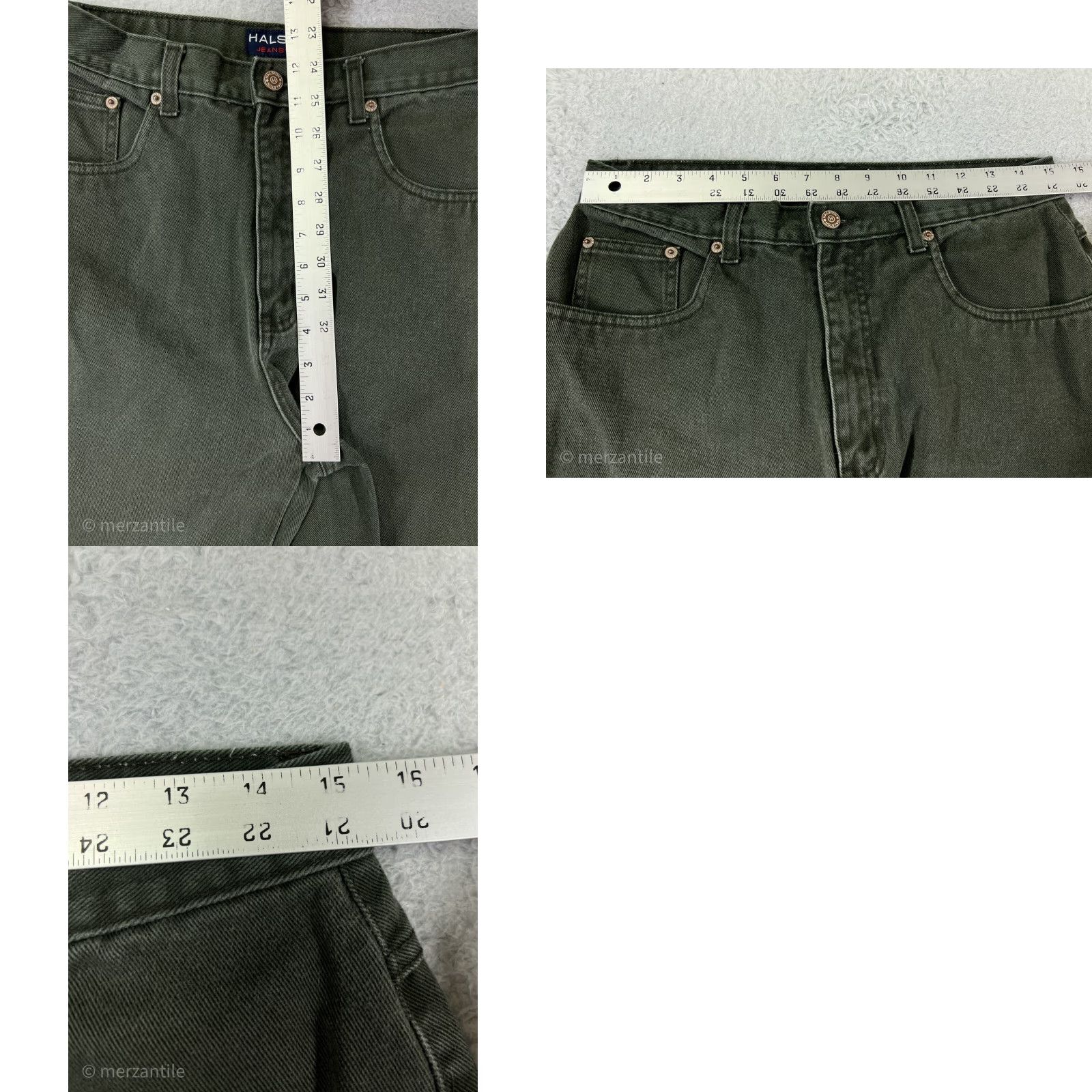 Halston Halston Jeans Capri 12 Green Denim Cotton Blend Regular High Rise Womens] Size 34" / US 12 / IT 48 - 9 Thumbnail