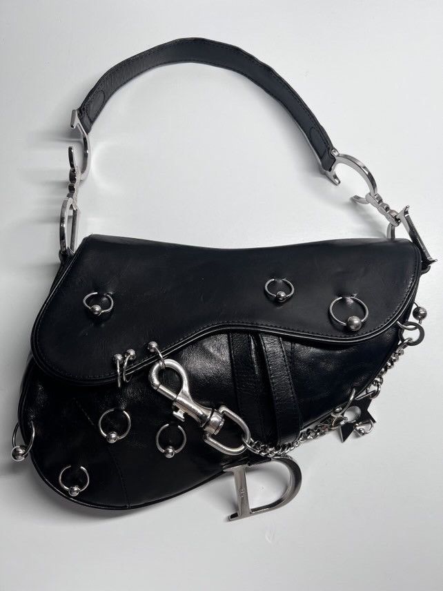 Dior Dior Punk Black Leather Hardcore Saddle Bag Size ONE SIZE - 1 Thumbnail