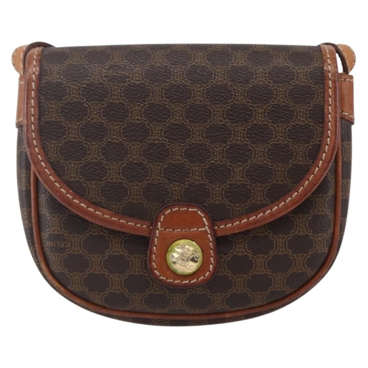 Celine Celine Vintage Macadam Shoulder Bag Canvas and Leather Size ONE SIZE - 1 Thumbnail