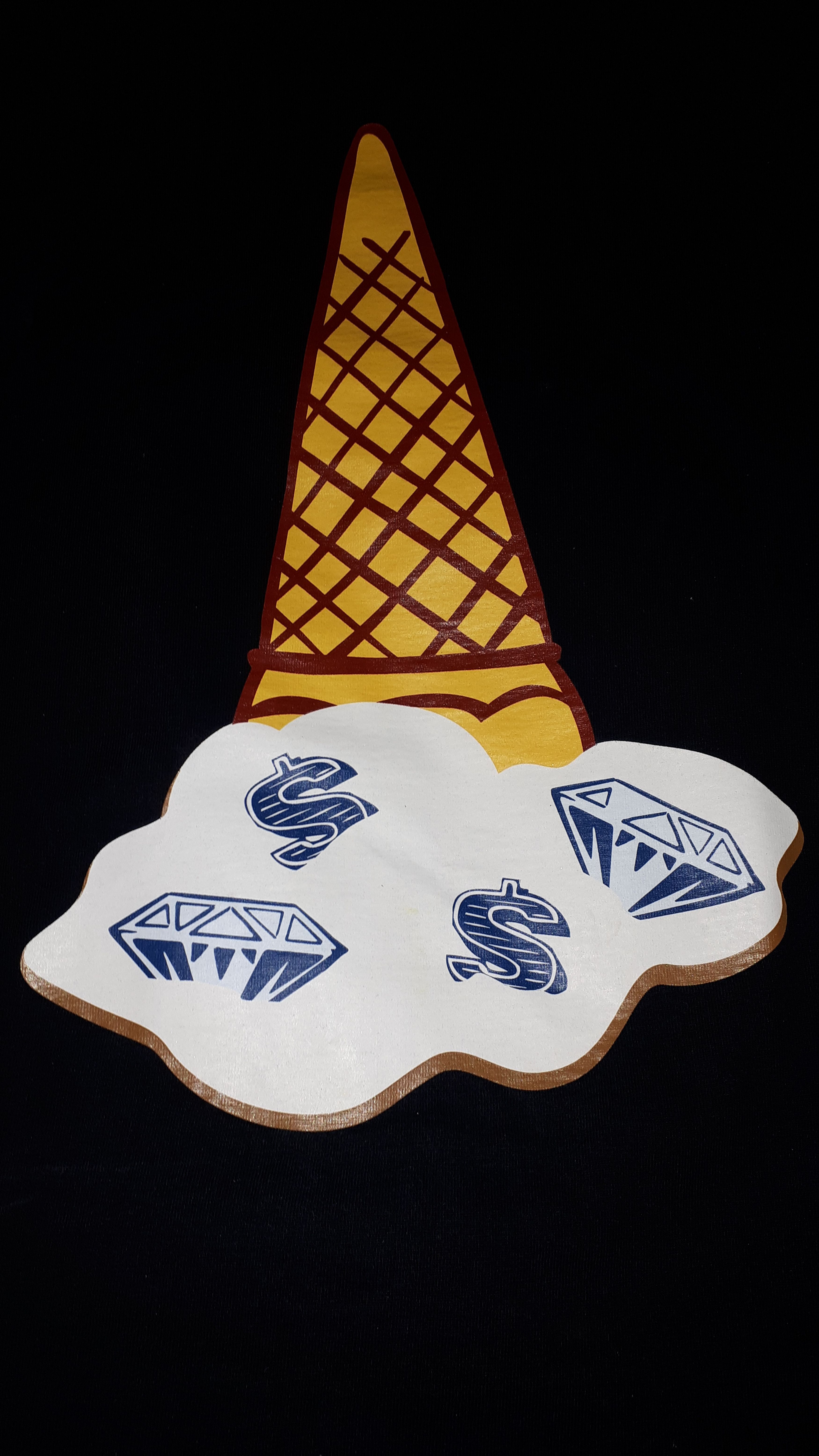 image of Billionaire Boys Club x Icecream Ice Cream Melting Cone Tee in Black, Men's (Size Medium)