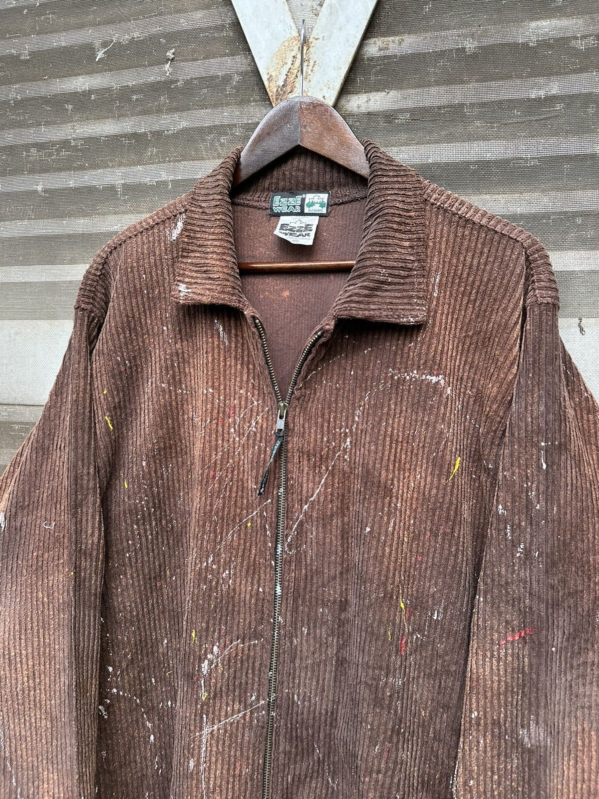 Vintage VTG THRASHED EZZE WEAR BROWN CORDUROY PAINT SPLATTER JACKET Size US XL / EU 56 / 4 - 10 Thumbnail