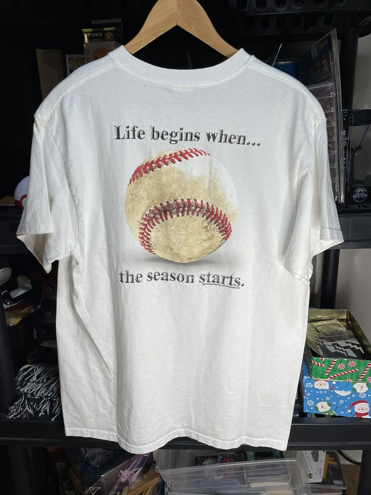 Vintage Vintage Baseball life begins… graphic T-shirt Size US L / EU 52-54 / 3 - 3 Thumbnail