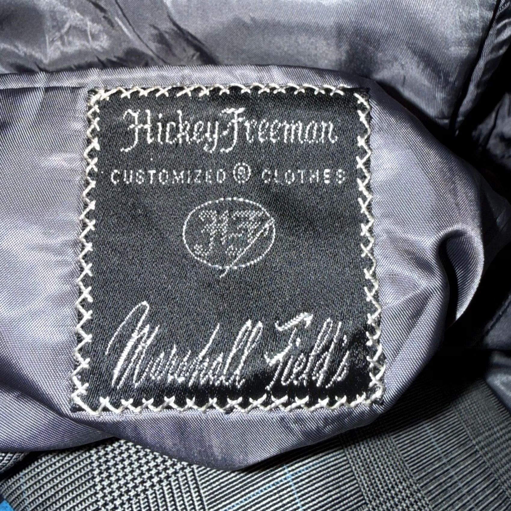 Vintage VINTAGE Hickey Freeman Blazer Jacket Suit Gray Plaid Wool Long Size 42 Men's Size 42R - 5 Thumbnail
