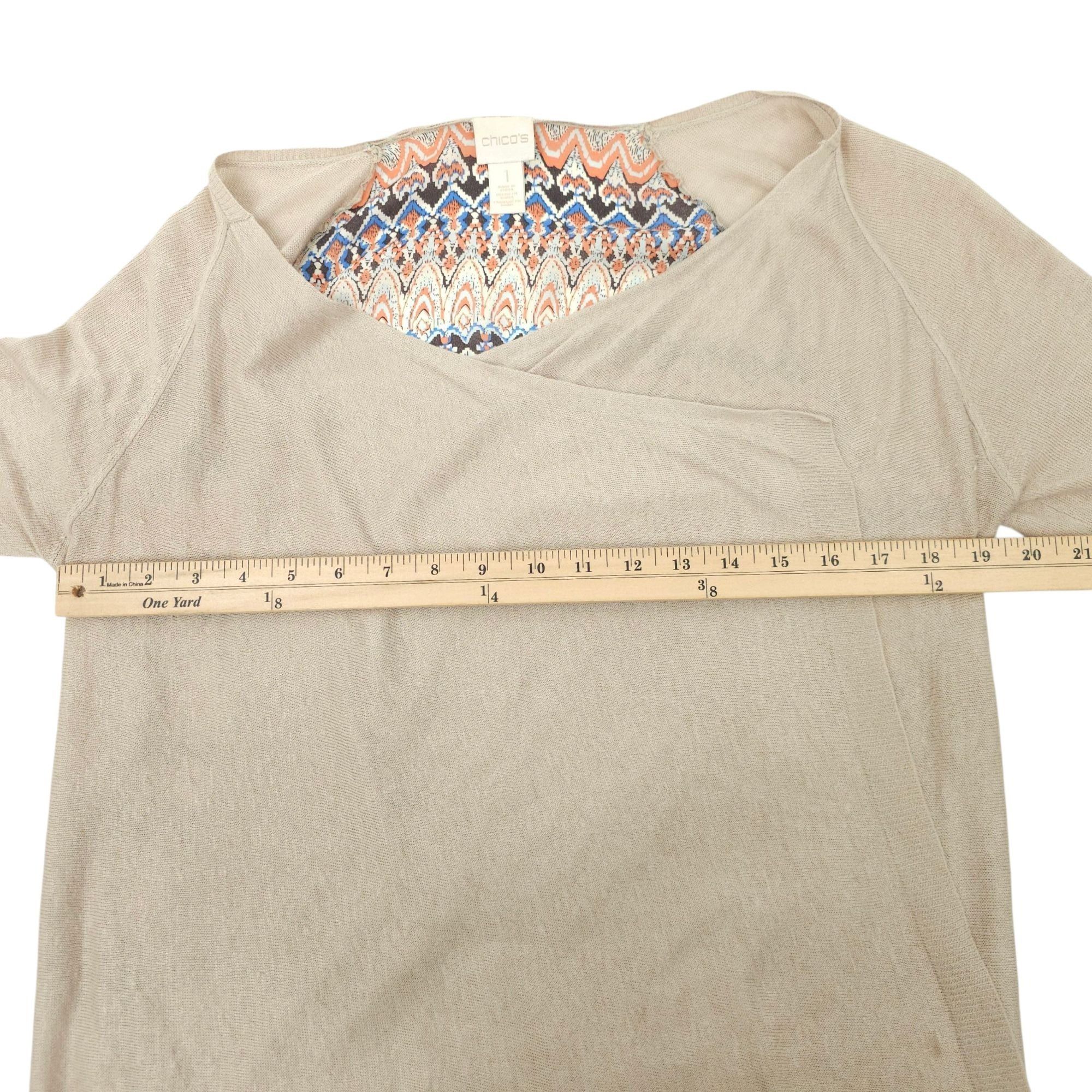 Chicos Chicos Open Front Cardigan Womens Size 1 US M/8 Sweater Tan Size M / US 6-8 / IT 42-44 - 3 Thumbnail