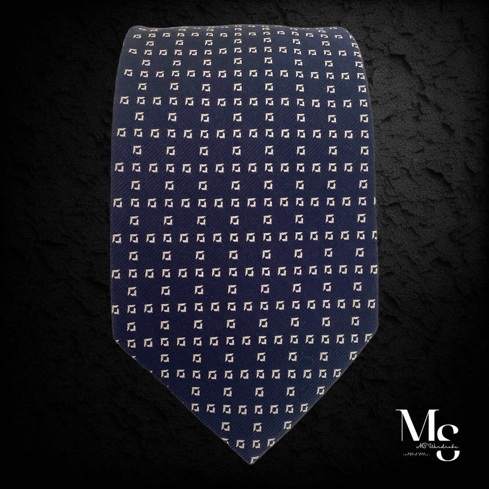 Les Copains LES COPAINS Navy Blue Geometric Silk Tie Made In Italy W: 3 Size ONE SIZE - 5 Thumbnail