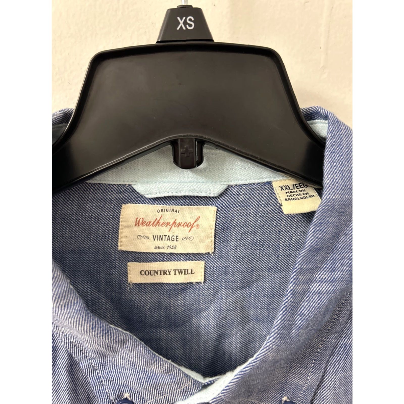 Weatherproof VINTAGE Weatherproof Shirt Mens 2XL Blue Country Twill Button-Down Long Sleeve Size US XXL / EU 58 / 5 - 6 Thumbnail