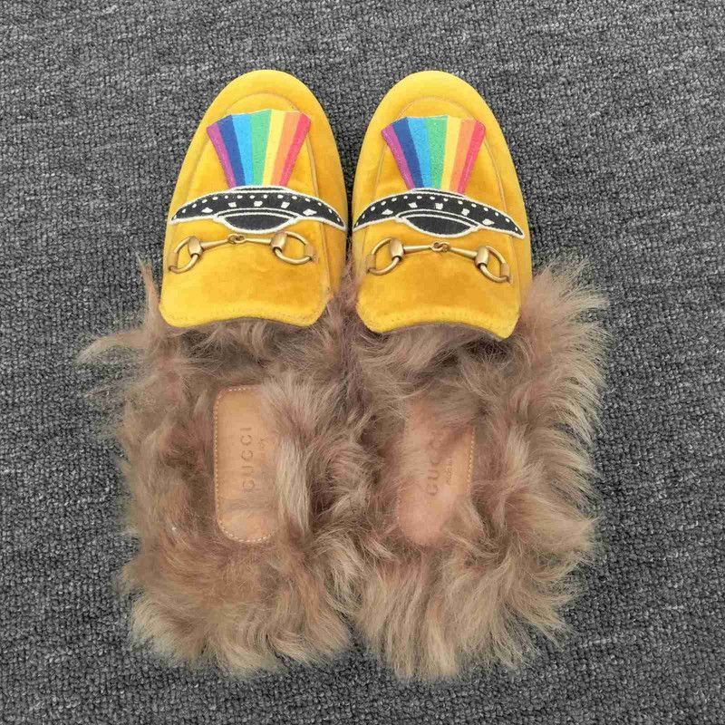 Gucci Gucci Rainbow UFO Embroidered Fur Slippers Size US 7.5 / EU 40-41 - 7 Thumbnail