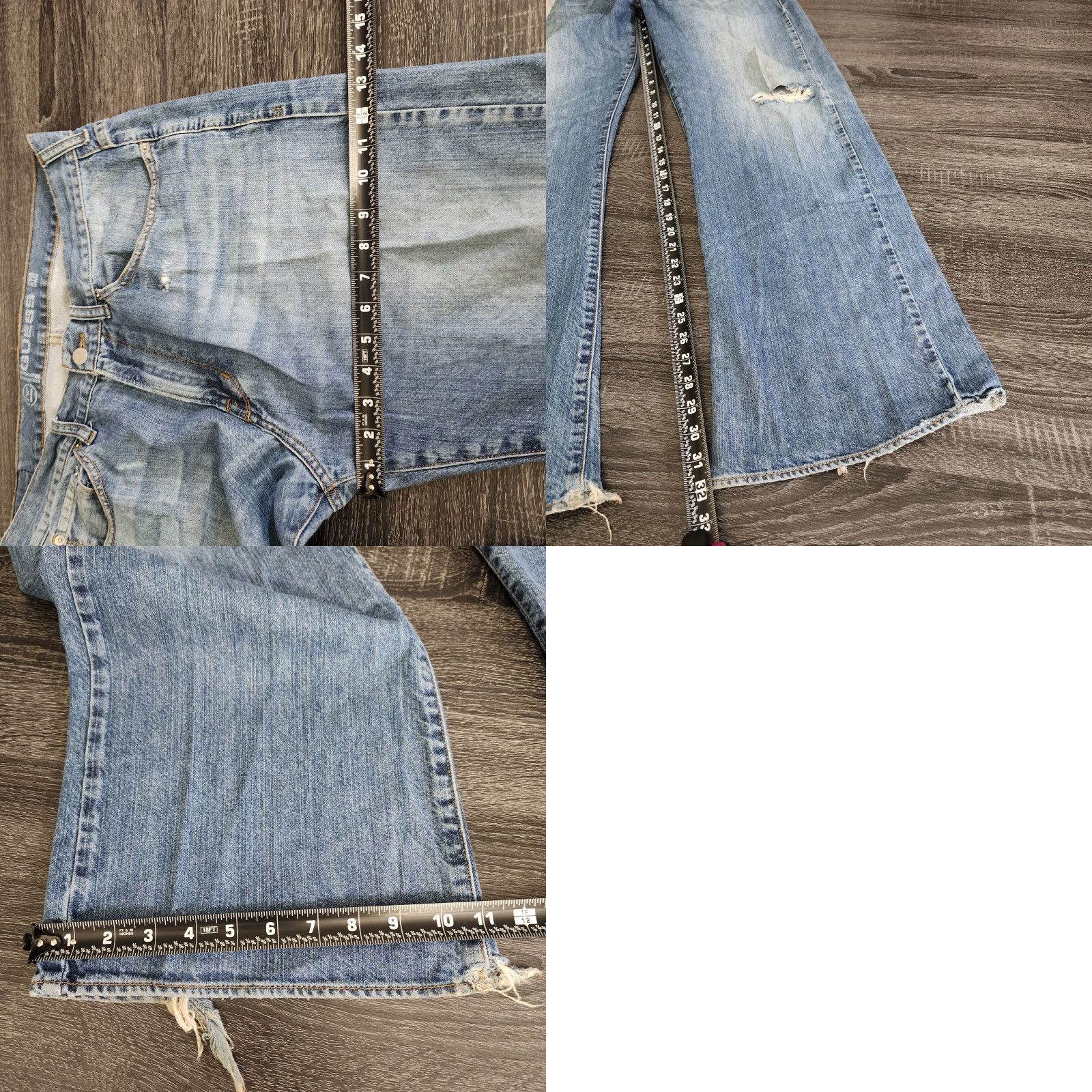 Guess VINTAGE Guess Baggy Jeans Mens 36x32 Blue Fade Distressed Grunge Wide L eg Skater Mens Size US 36 / EU 52 - 9 Thumbnail