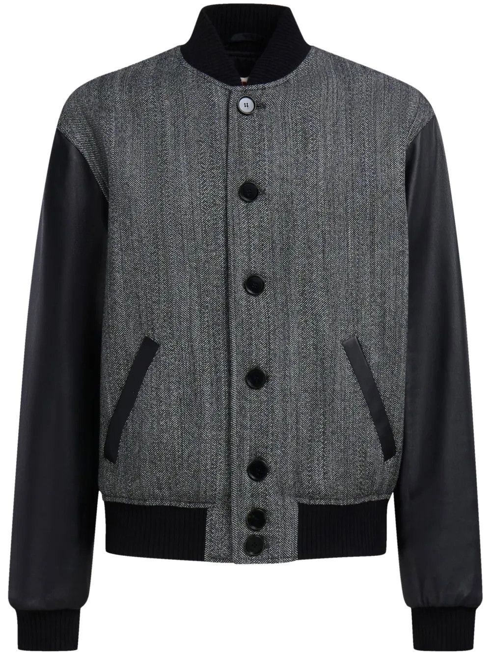 o1w1db10125 Logo-Embossed Bomber Jacket in Black/Grey