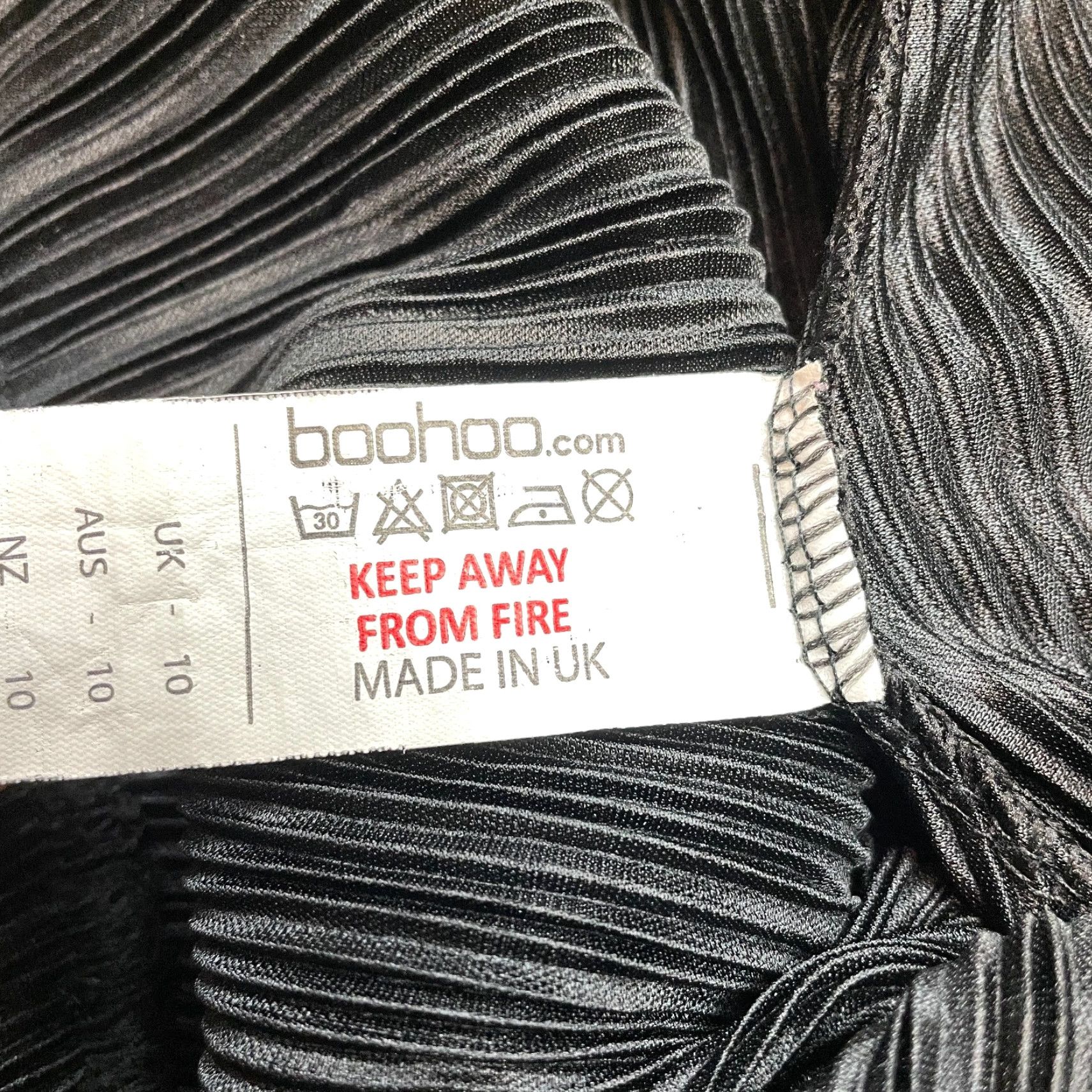 Boohoo Boohoo Womens 6 Black Stretch Ribbed Wide Leg High Rise Cropped Pants 26x21 Inseam 21 In Leggings Casual Size 28" / US 6 / IT 42 - 7 Thumbnail