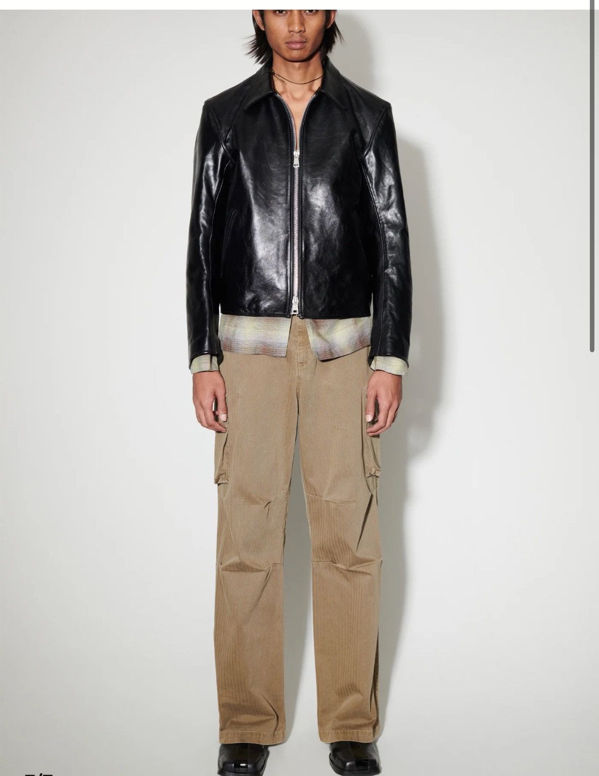 Our Legacy Our legacy MINI JACKET Top Dyed Black Leather jacket