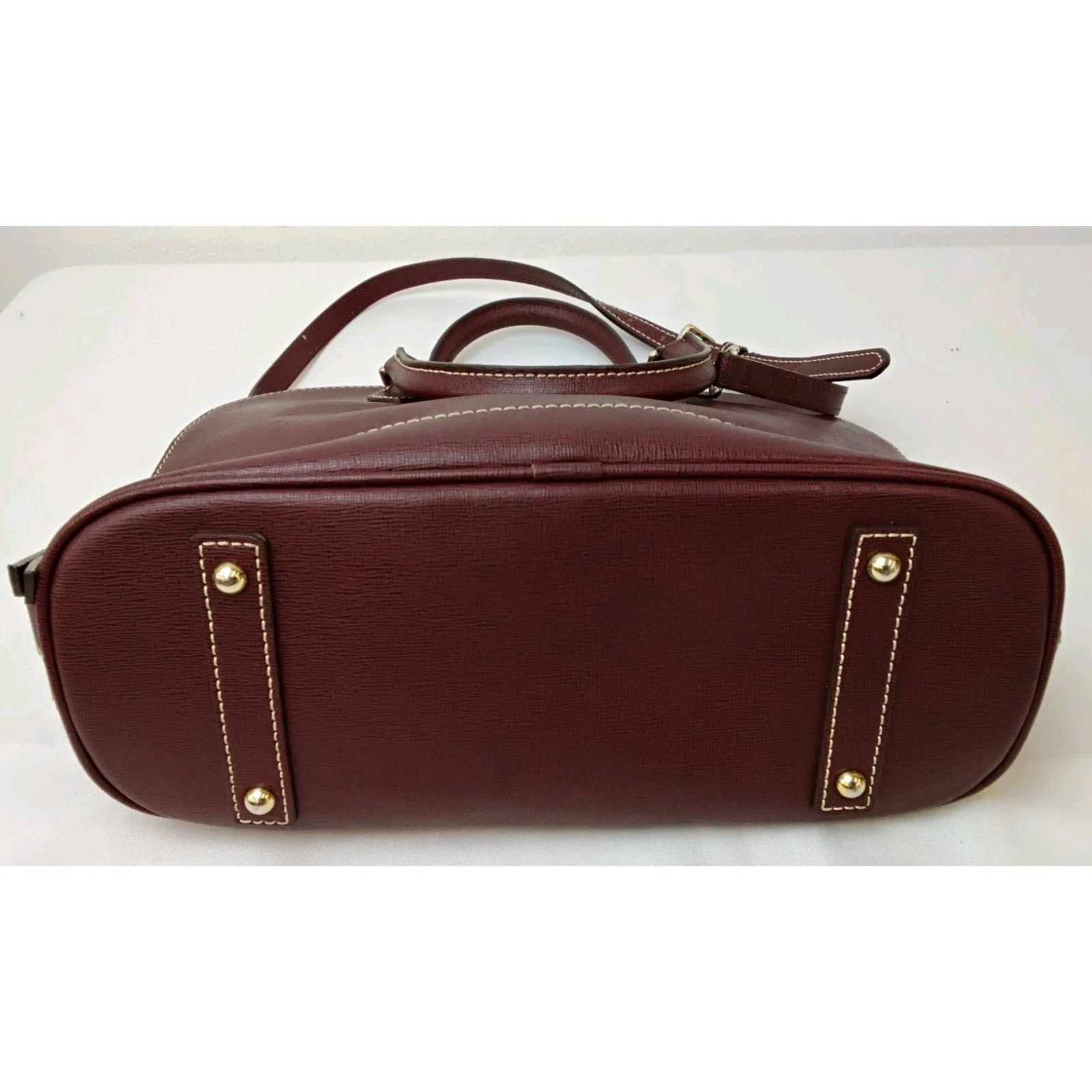 Dooney & Bourke Dooney & Bourke Satchel Handbag Deep Red Brushed Leather Size ONE SIZE - 10 Thumbnail