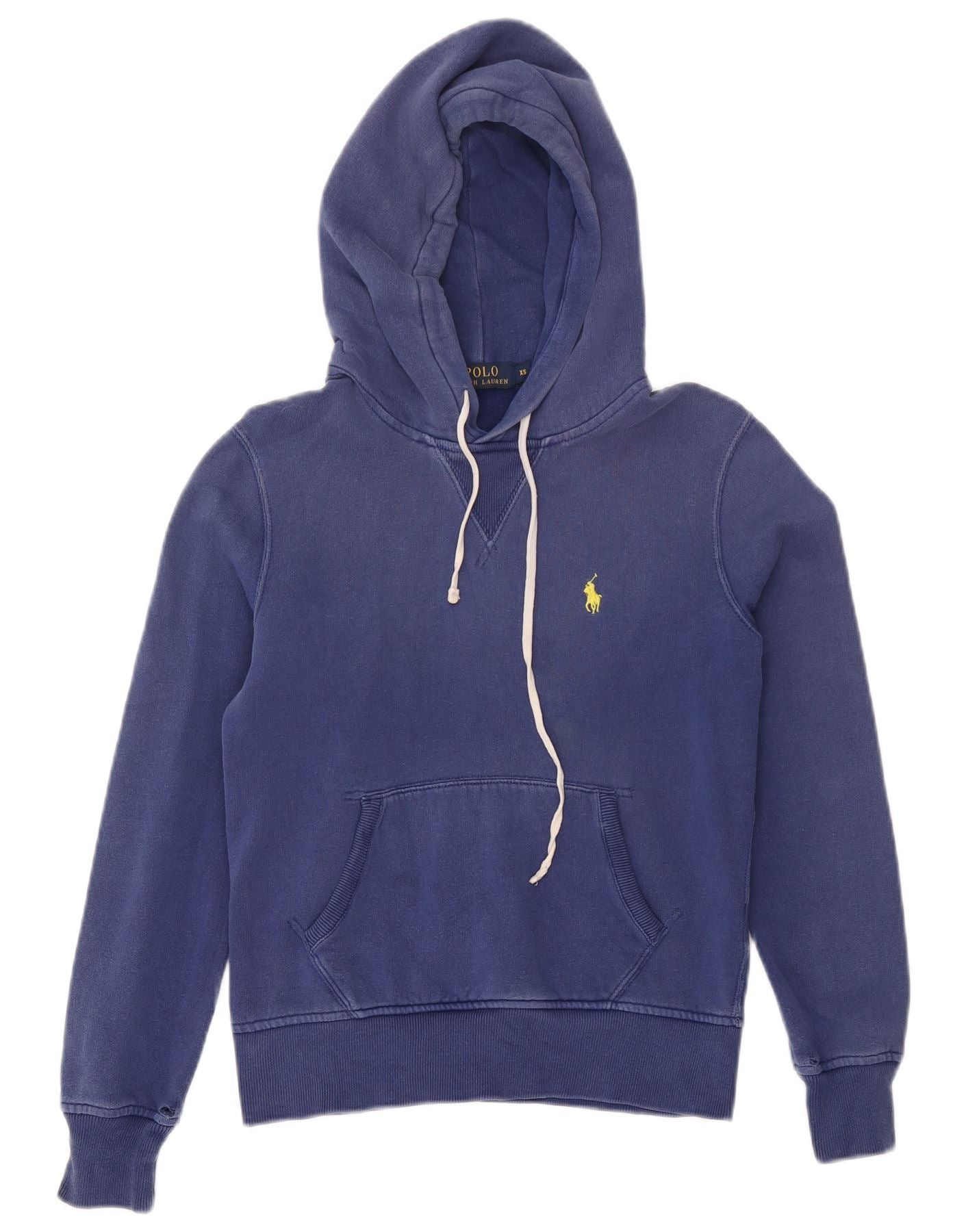 Polo Ralph Lauren Womens Overd Hoodie Jumper UK 6 XS Navy Blue Cotton Size S / US 4 / IT 40 - 1 Thumbnail