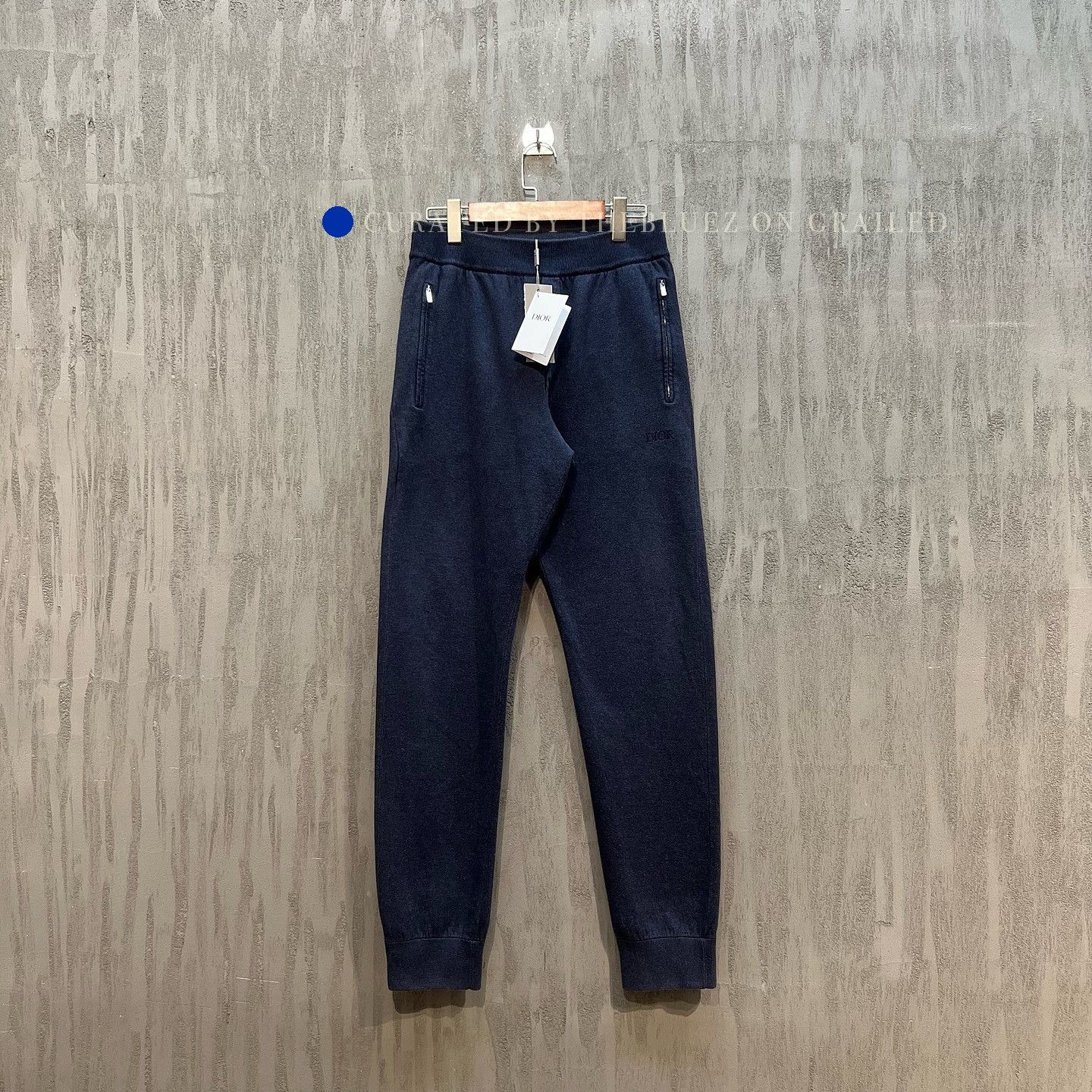 Dior Stylish Blue Joggers with Embroidered Detail Size US 30 / EU 46 - 1 Thumbnail