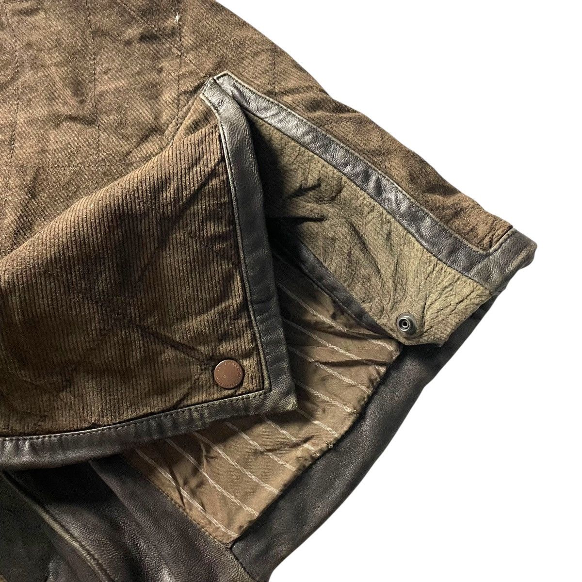 United Arrows 🇯🇵 UNITED ARROWS BUTTON UP CORDUROY + LEATHER JACKET Size US M / EU 48-50 / 2 - 15 Thumbnail