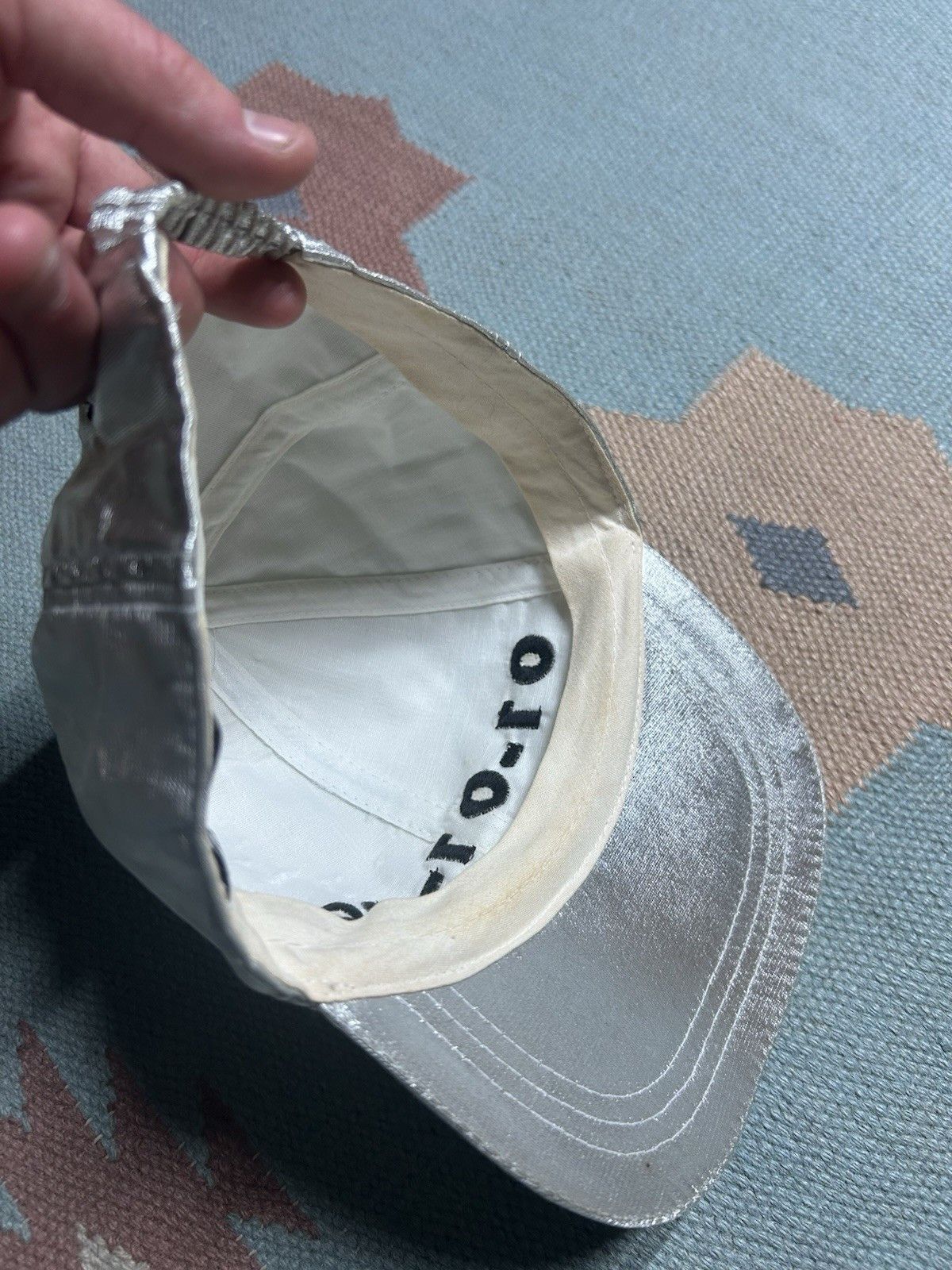 Vintage Vtg baseball hat millennium 2000 metallic silv nylon stretch Size ONE SIZE - 7 Thumbnail
