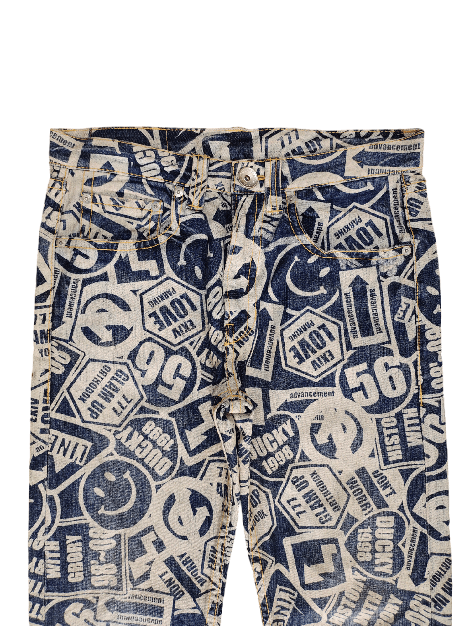 Hysteric Glamour × Undercover Japanese Co & Lu Full Print Hysteric Glamour Style Jeans Size US 33 - 2 Thumbnail