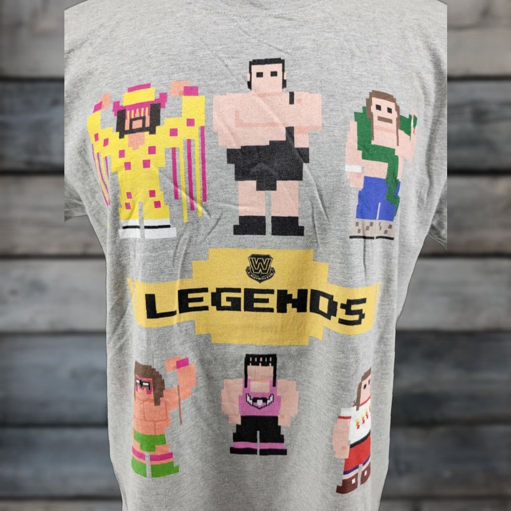 Gildan WWE 8-Bit Legends T-Shirt Large Gray Men Short Sleeve Crew Neck Cotton Shirt Gildan Vintage No Size US L / EU 52-54 / 3 - 1 Thumbnail