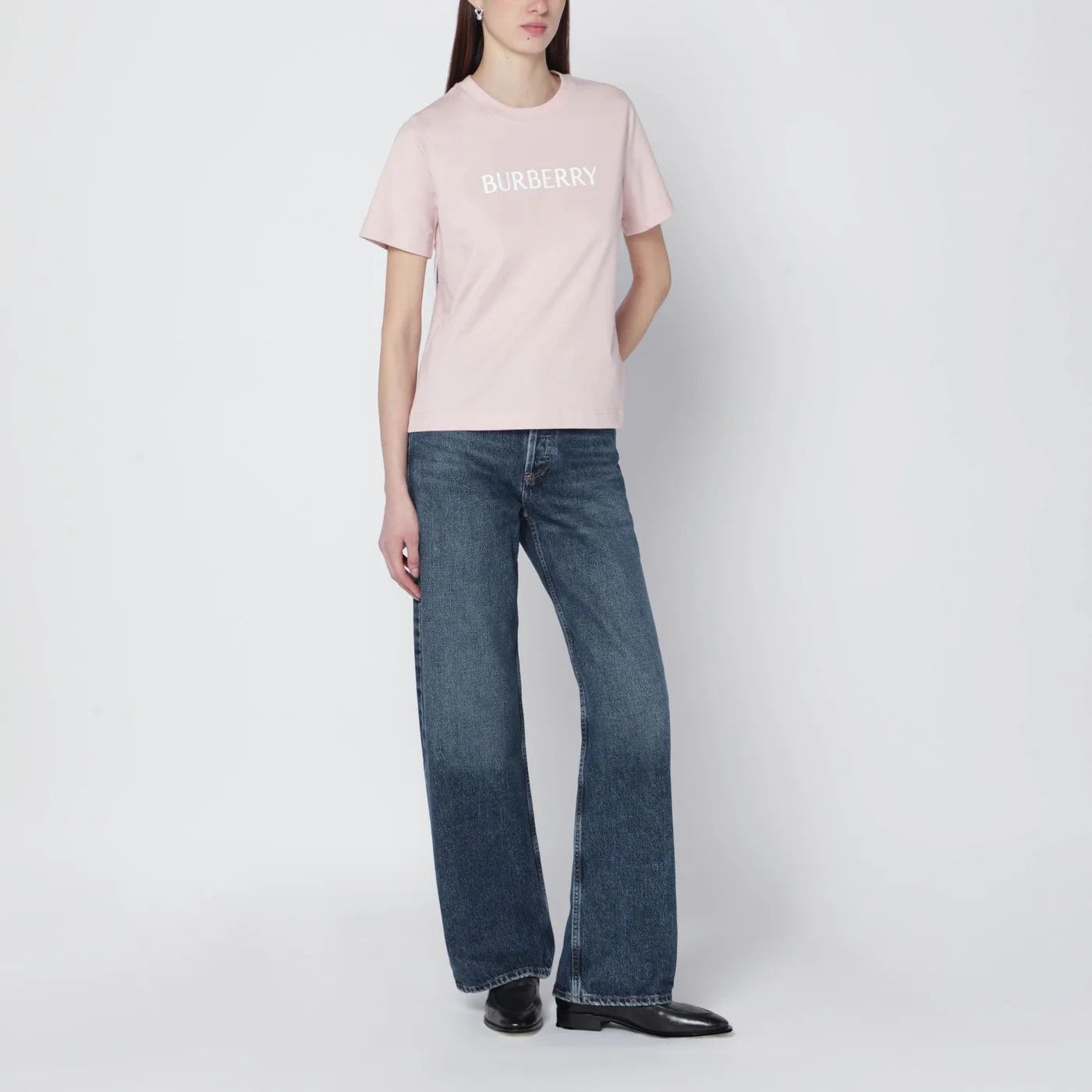 Burberry o1d2blof0426 Cotton Short Sleeve T-Shirt in Light Pink Size L / US 10 / IT 46 - 5 Thumbnail