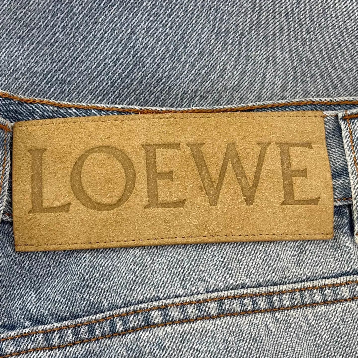 Loewe LOEWE Leather Patch Logo Distressed Washed Jeans 46 Size US 30 / EU 46 - 6 Thumbnail