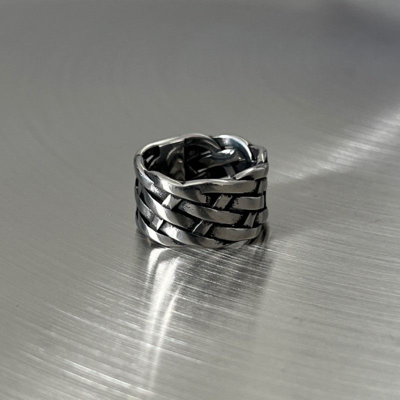 Jewelry × Vintage Stylish simple men's titanium steel ring Size ONE SIZE - 2 Thumbnail