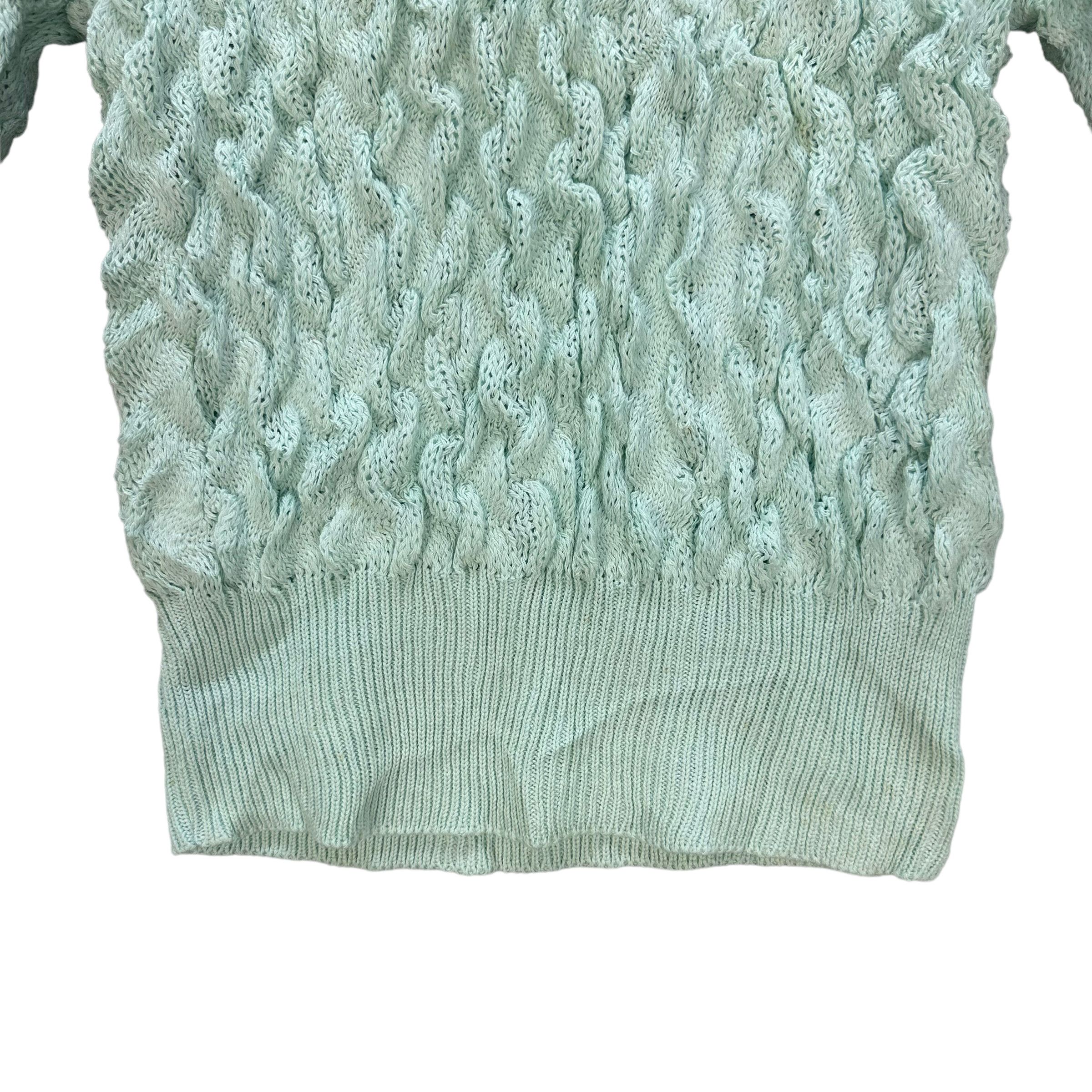 Japanese Brand SLEIGH ABSTRACT SHORT SLEEVE KNITTED SWEATER #8120-202 Size XXS / US 00 / IT 34 - 3 Thumbnail