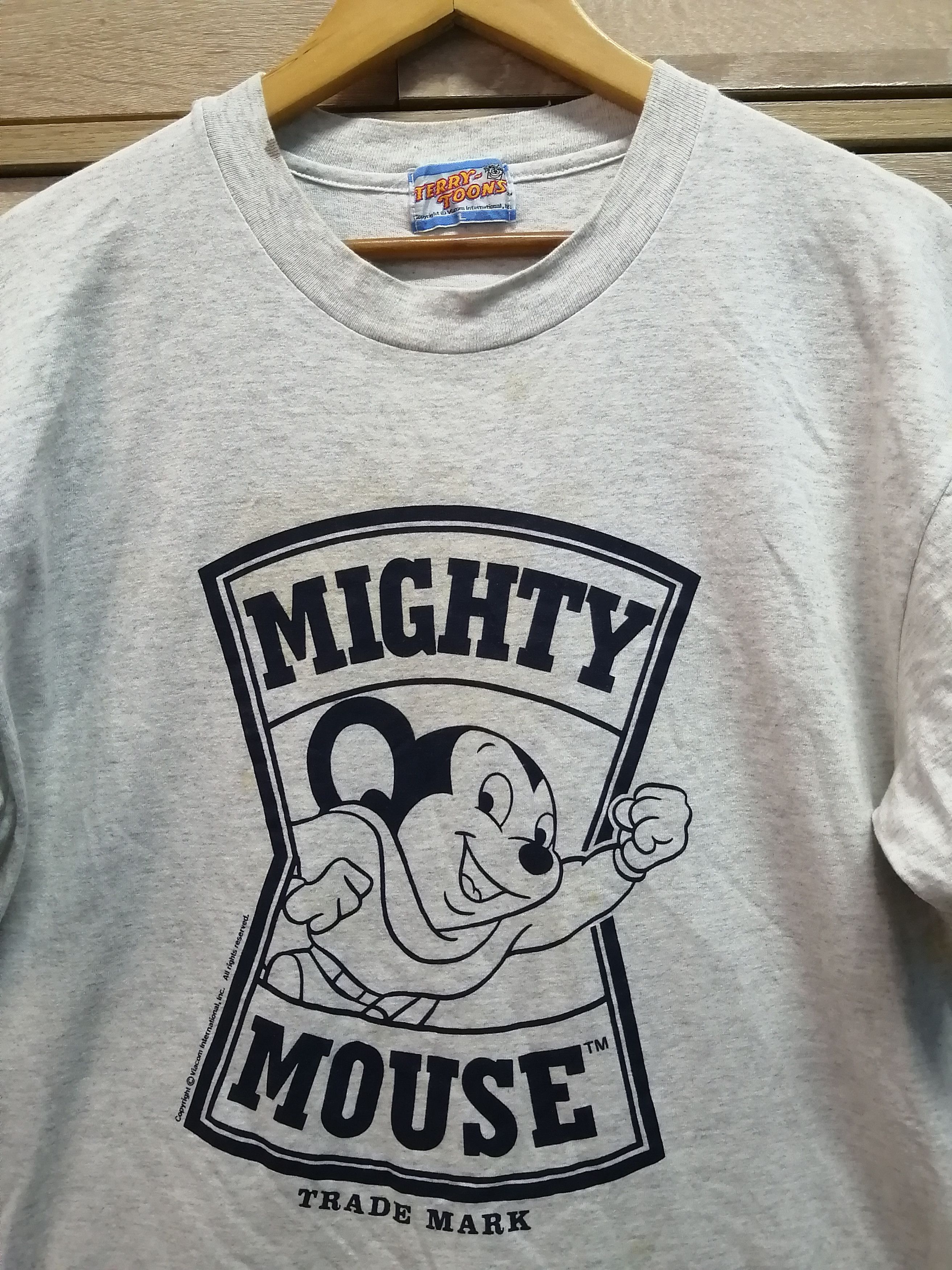 Vintage Thrashed Sun Faded Mighty Mouse Shirt Distressed Grunge Band Size US L / EU 52-54 / 3 - 3 Thumbnail