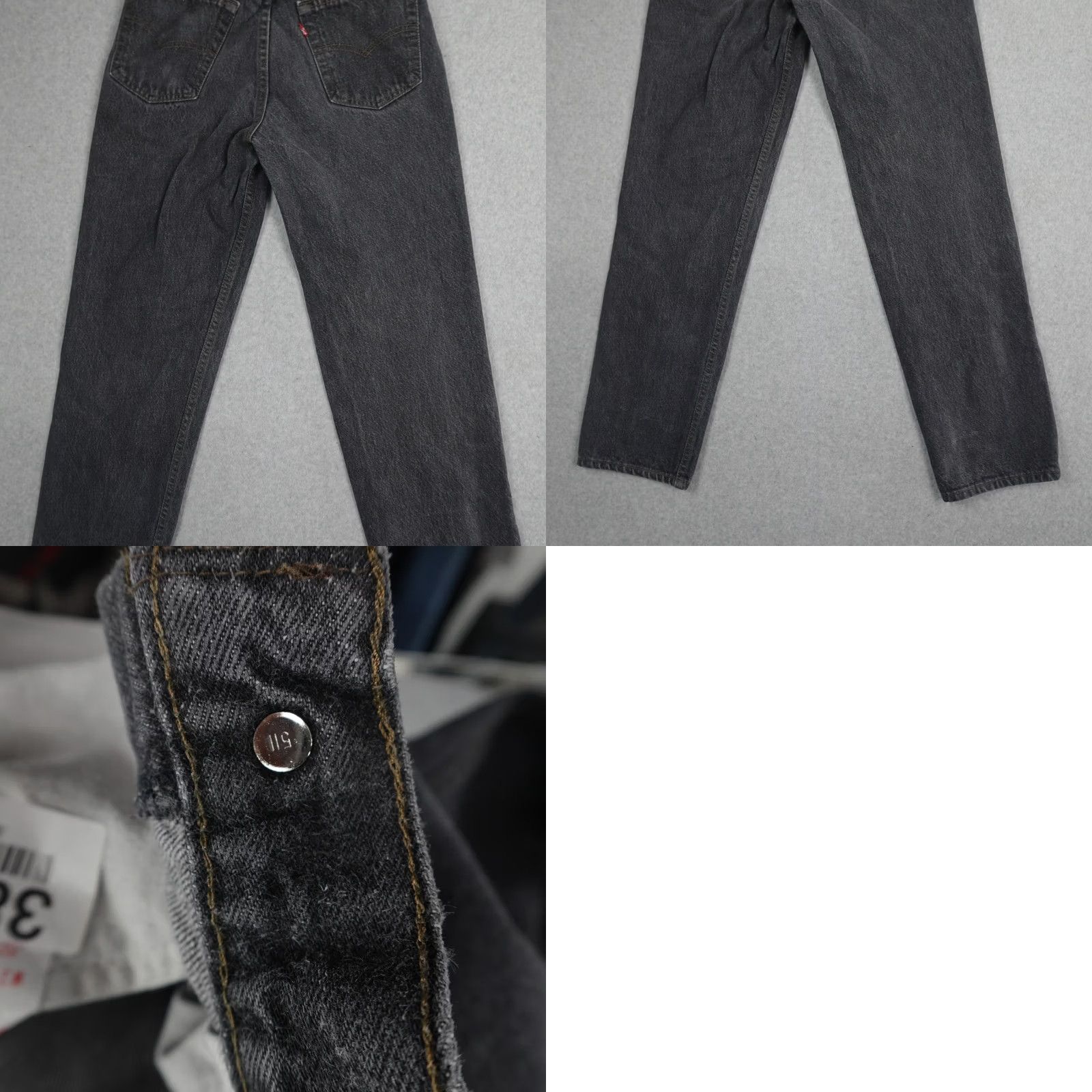 Levi's VINTAGE Levi's 701 Jeans 27 (27X28) Button Fly Black Denim 5-Pocket Regular Womens Size 27 80s Vintage style Straight Jeans Mens Womens Size 27" / US 4 / IT 40 - 10 Thumbnail