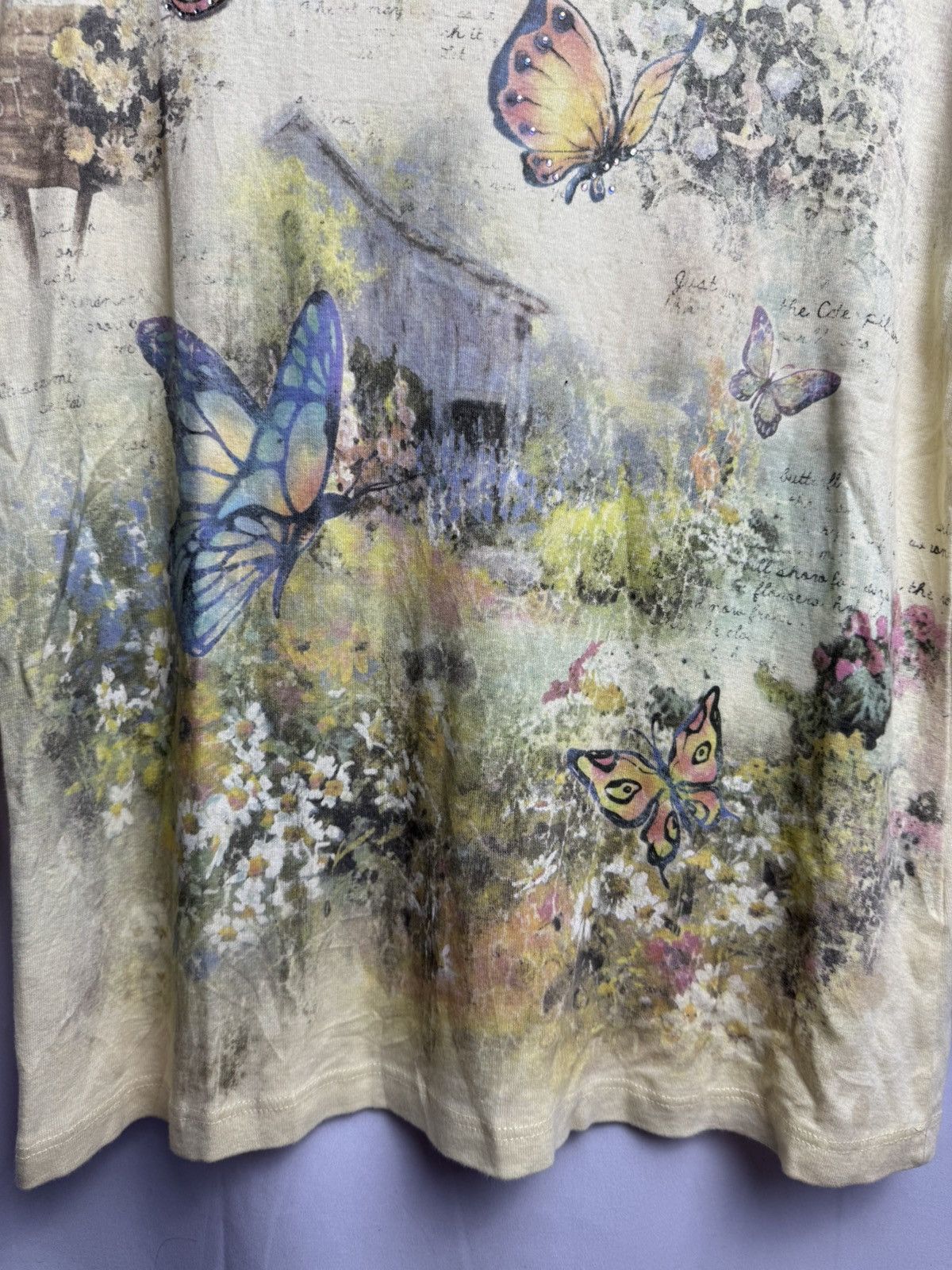 Beauty Beast × Hysteric Glamour × Japanese Brand 2000s Butterflies Poem Long Sleeve Japanese Style Size US M / EU 48-50 / 2 - 4 Thumbnail
