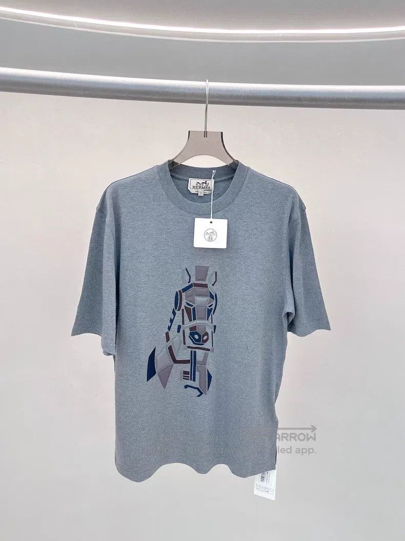 Hermes Hermes Gray T-shirt Size S / US 4 / IT 40 - 1 Thumbnail