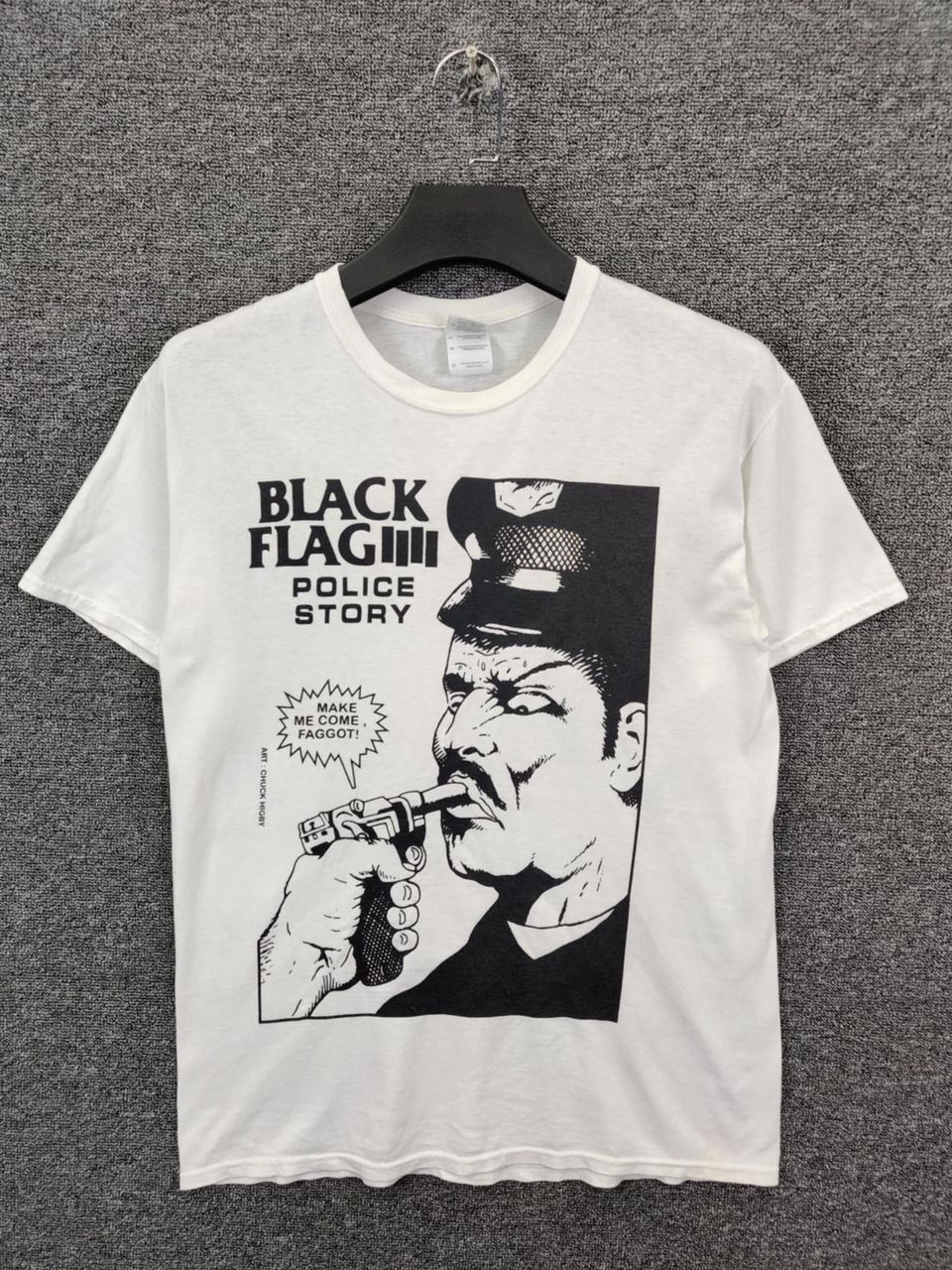 Vintage Black Flag Police Story Band Tee Tshirt