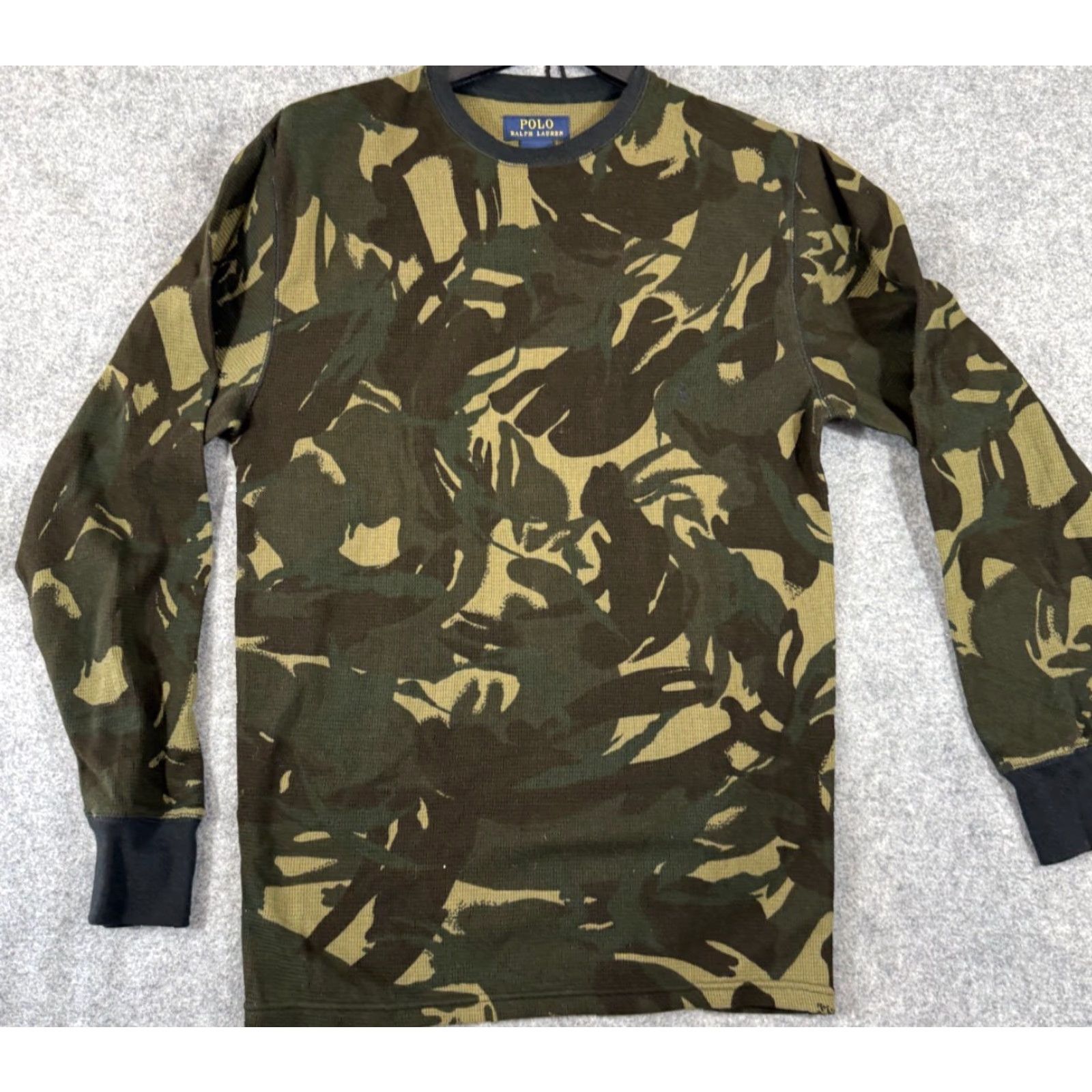 Polo Ralph Lauren Polo Ralph Lauren Thermal Shirt Mens S Green Camouflage Waffle Knit Long Sleeve Crew Neck Size US S / EU 44-46 / 1 - 2 Thumbnail