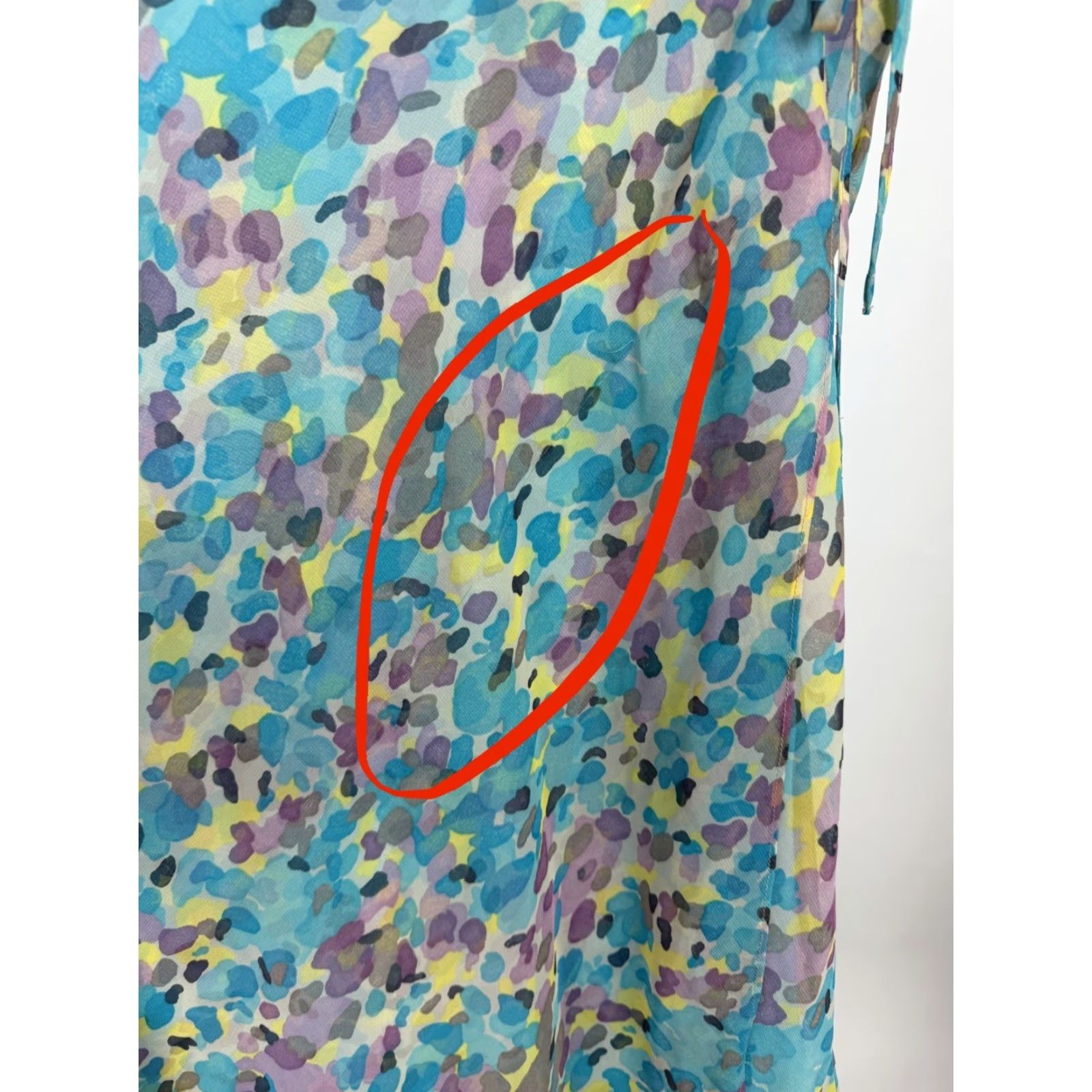 Vintage VINTAGE Y2K Midi Skirt Womens Large Blue Geometric Chiffon Wrap Style Elastic Waist Pull-on 90s Retro Size 36" / US 14 / IT 50 - 5 Thumbnail