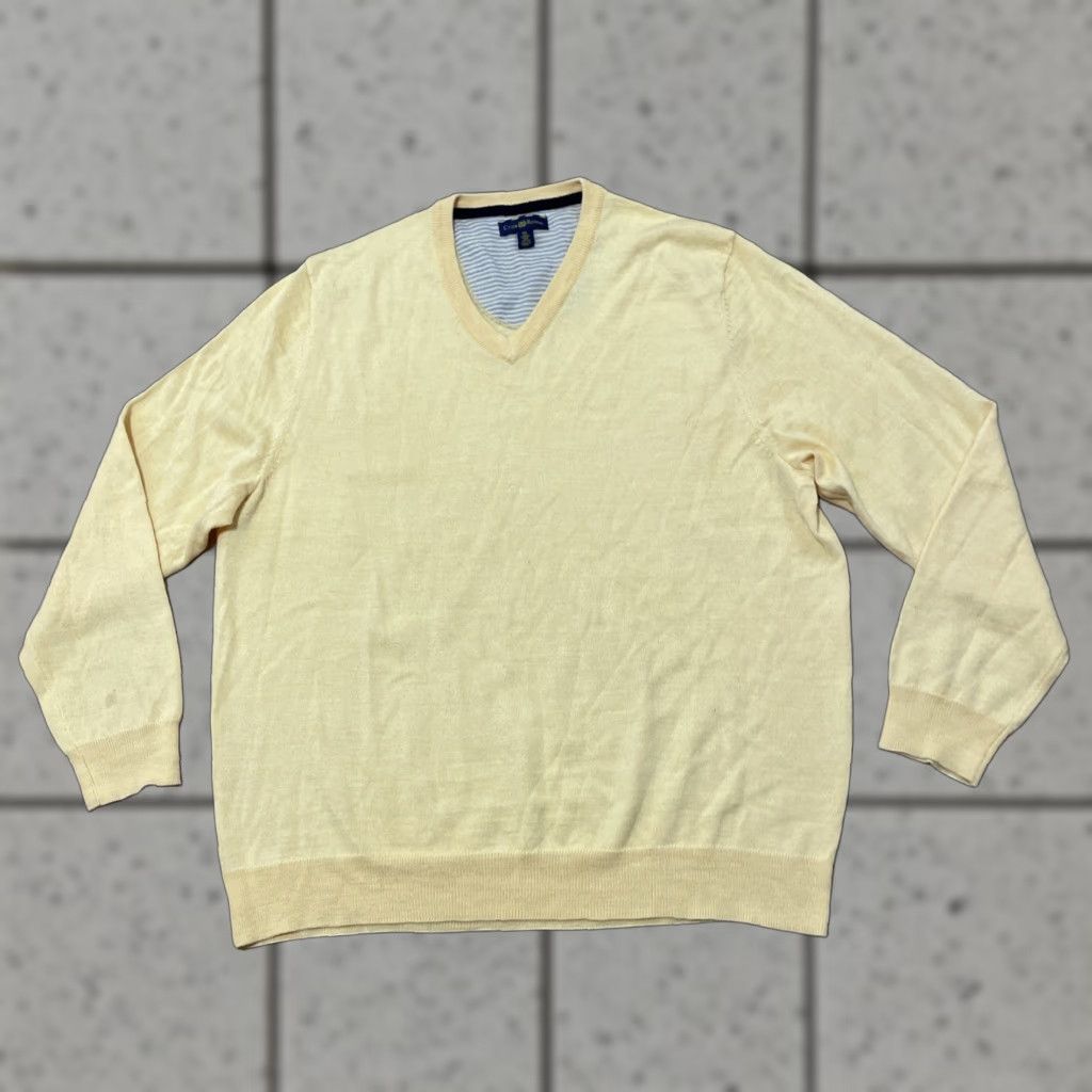 Club Room VINTAGE Club Room Merino Wool Sweater Men XL Light Yellow Retro 70s Arnold Palmer Golf Pullover Knit Sweater Size US XL / EU 56 / 4 - 1 Thumbnail