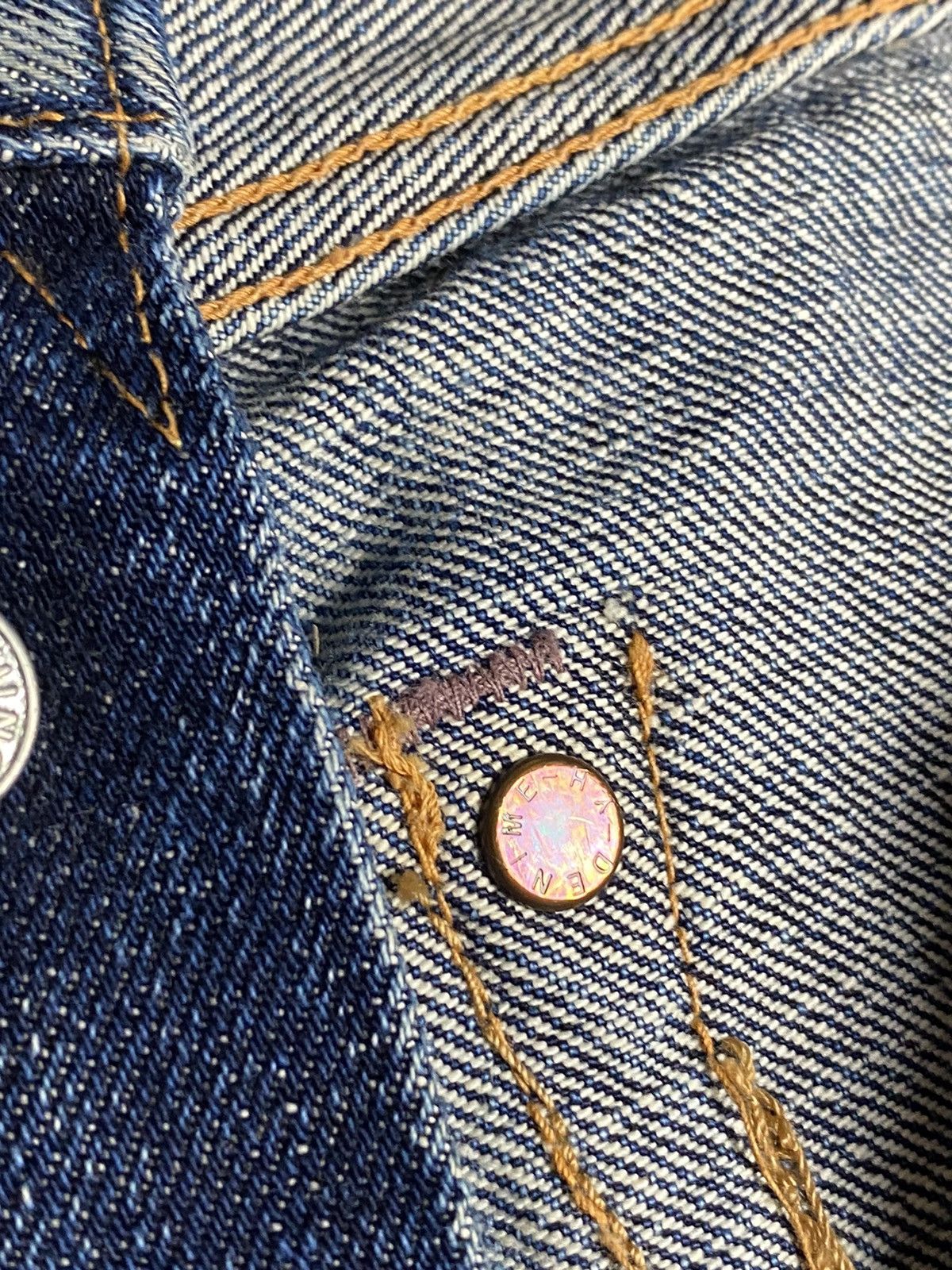 Denime × Vintage 90s Denime Orizzonti WWII 501 Style Hidden Rivette Jeans Size US 28 / EU 44 - 10 Thumbnail