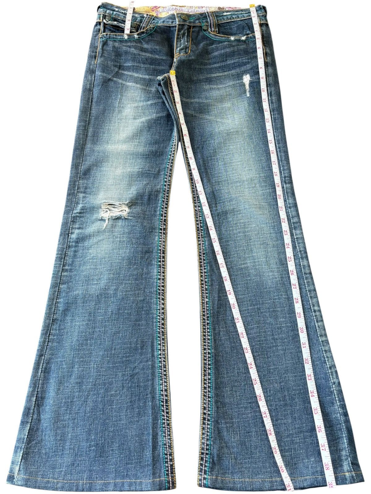 Hysteric Glamour Vintage Japanese Brand Distress Low Rise Flare Jeans Size 30" / US 8 / IT 44 - 7 Thumbnail