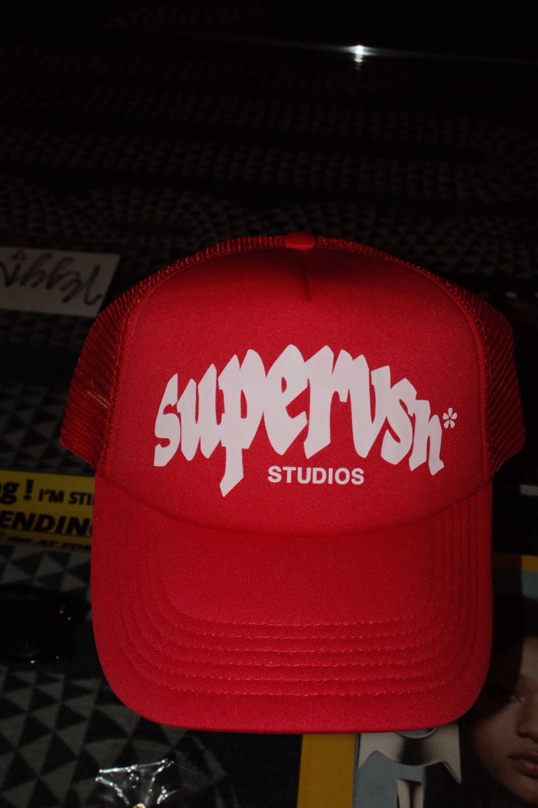 Supervsn supervsn red trucker hat Size ONE SIZE - 1 Thumbnail