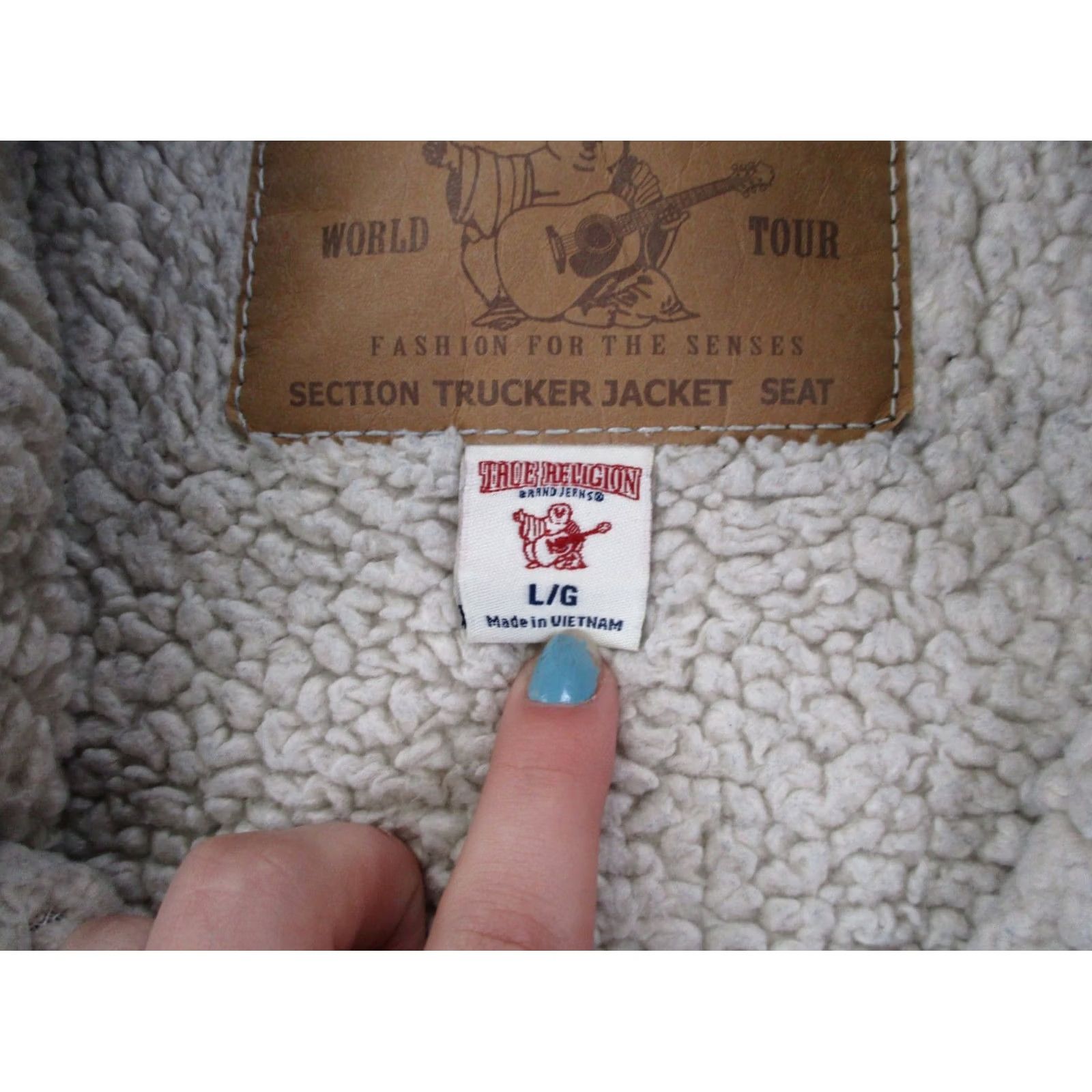 True Religion True Religion Jacket Womens L Blue Jean Denim Sherpa Trucker Lined Heavy Size 36" / US 14 / IT 50 - 7 Thumbnail