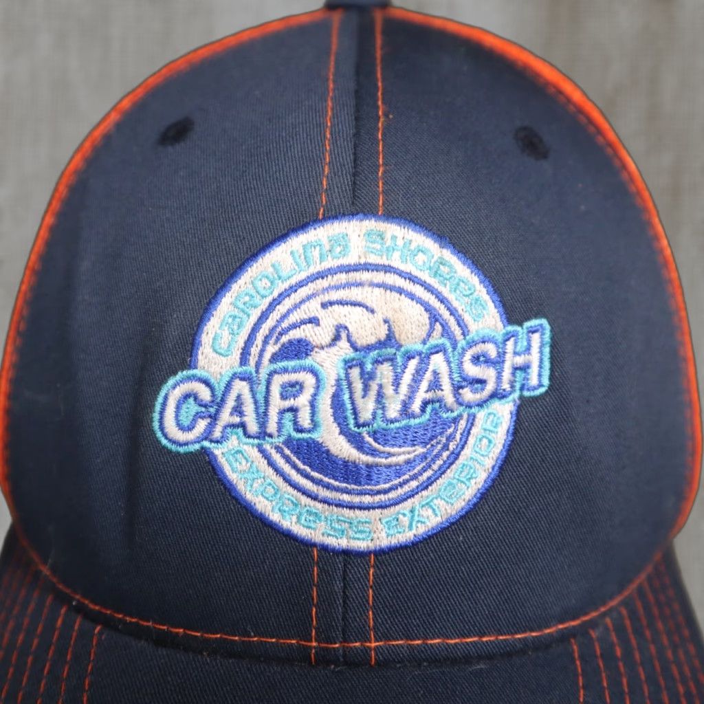 Vintage Shore s Express Car Wash Employee Orange Sewn Patch Baseball Cap Hat Snapback Size ONE SIZE - 1 Thumbnail