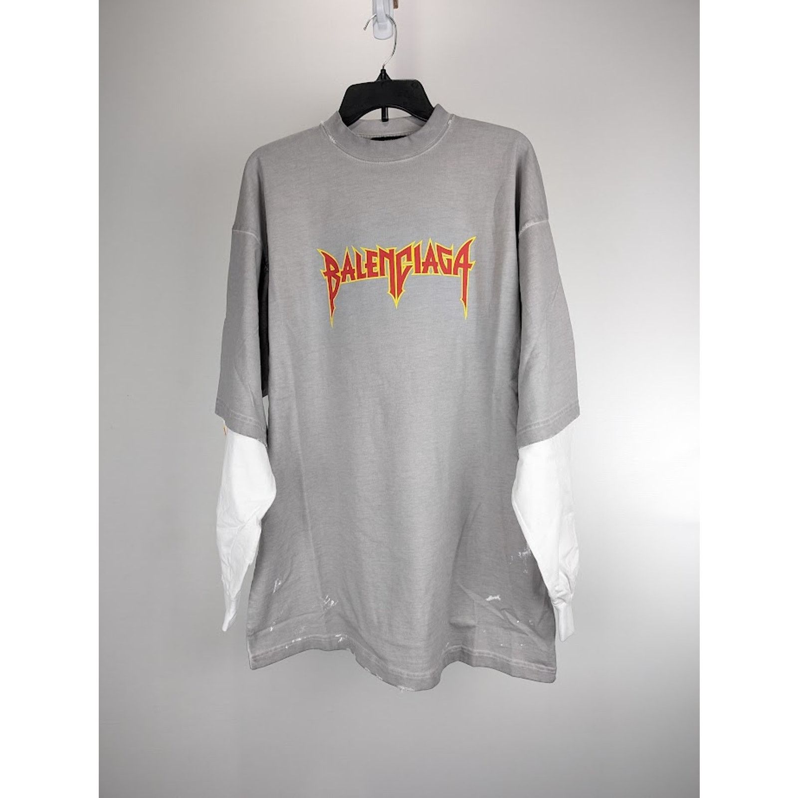 Balenciaga o1rshd1 Long Sleeve T-Shirt in Gray Size US M / EU 48-50 / 2 - 1 Thumbnail