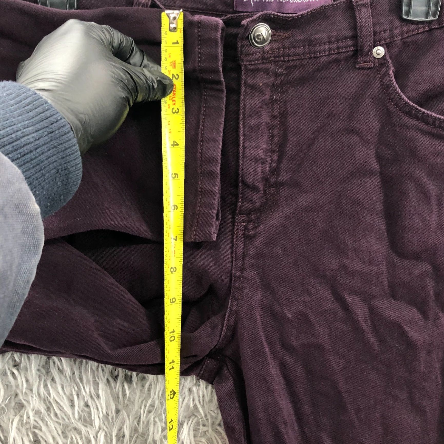 Gloria Vanderbilt Gloria Vanderbilt Pants Women 12P Petite Purple Dress Pants Elastic Waist Pockets Flat Front Zip Knit Polyester Solid Size 34" / US 12 / IT 48 - 4 Thumbnail