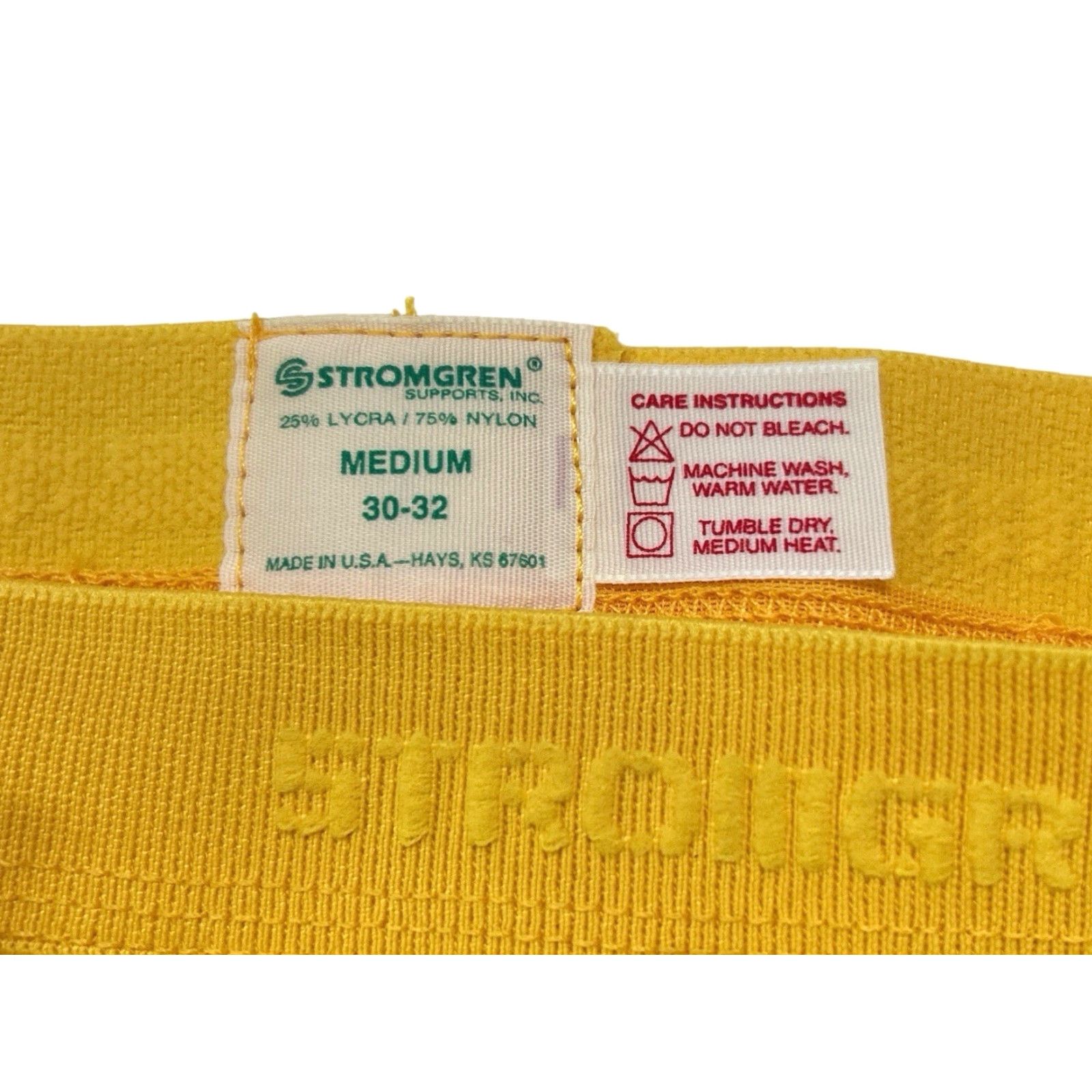 Vintage VINTAGE Stromgren Sport Compression Shorts Mens NWT M Yellow USA 90s Activewear Size US 31 - 7 Thumbnail