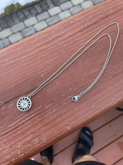 Handmade × Jewelry Aztec Sun Pendant - 20.5” Chain Size ONE SIZE - 2 Thumbnail