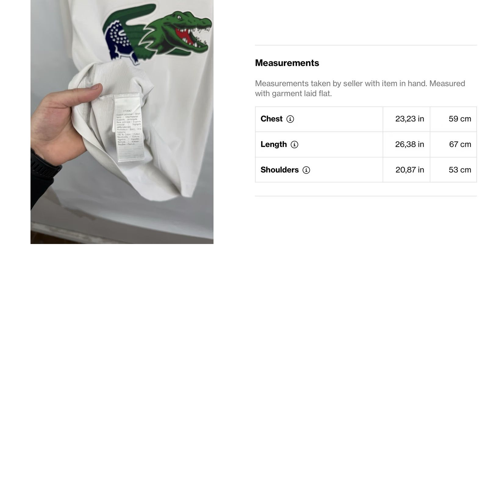 Lacoste Lacoste Relaxed Fit T-Shirt Made in France Rare White L Mens Shirt Size US L / EU 52-54 / 3 - 9 Thumbnail