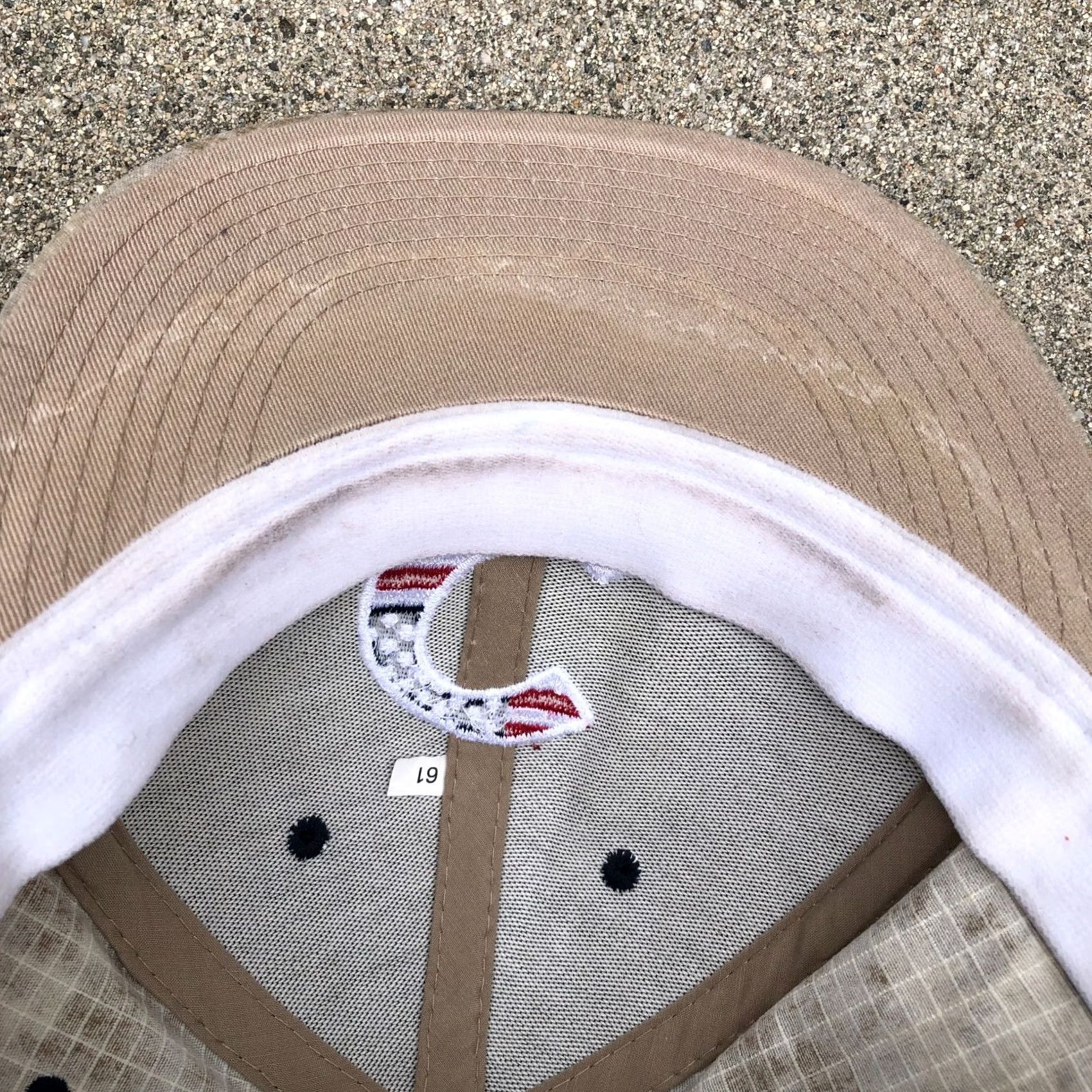 Logo 7 VINTAGE The Game PRO C Logo USA Flag Fitted Hat Mens LG Camo Cap Baseball Cap beige L Size ONE SIZE - 5 Thumbnail