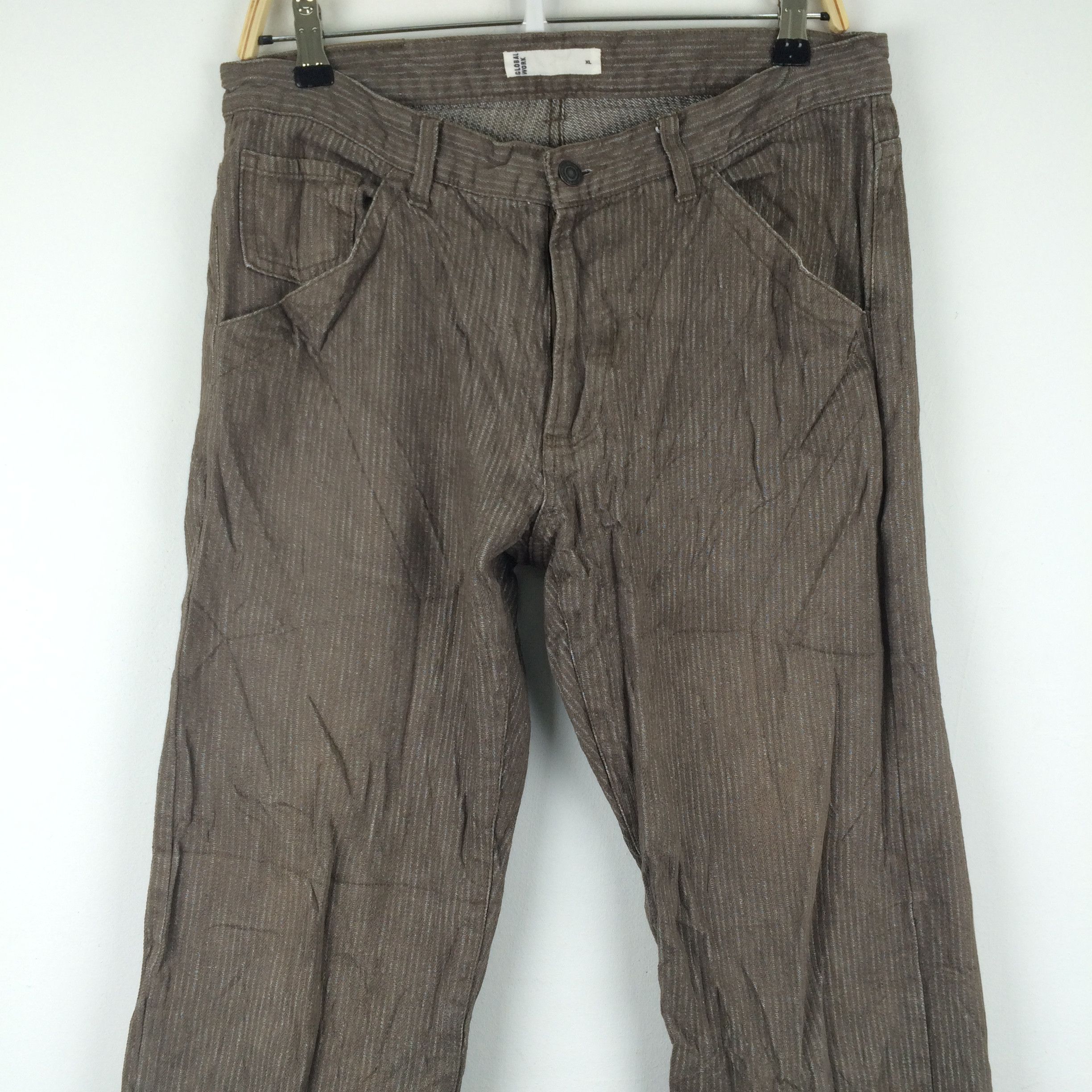Global Work × Japanese Brand X91 JAPAN GLOBAL WORK CORDUROY STRIPED WORK PANTS Size US 34 / EU 50 - 3 Thumbnail