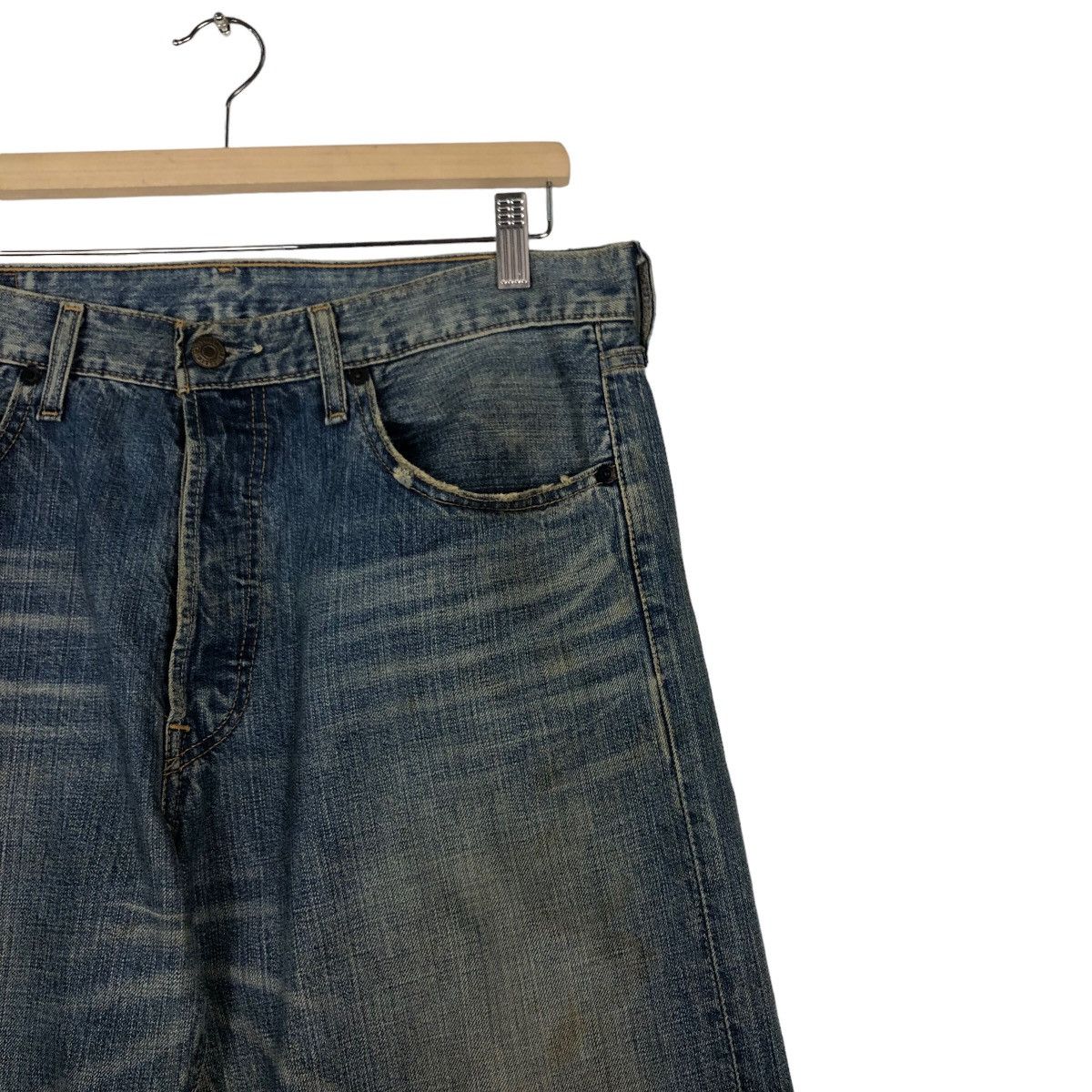 Levi's 🔥Vintage Lot 501 Levi’s Denim Jeans Biker Distressed Design Size US 34 / EU 50 - 6 Thumbnail